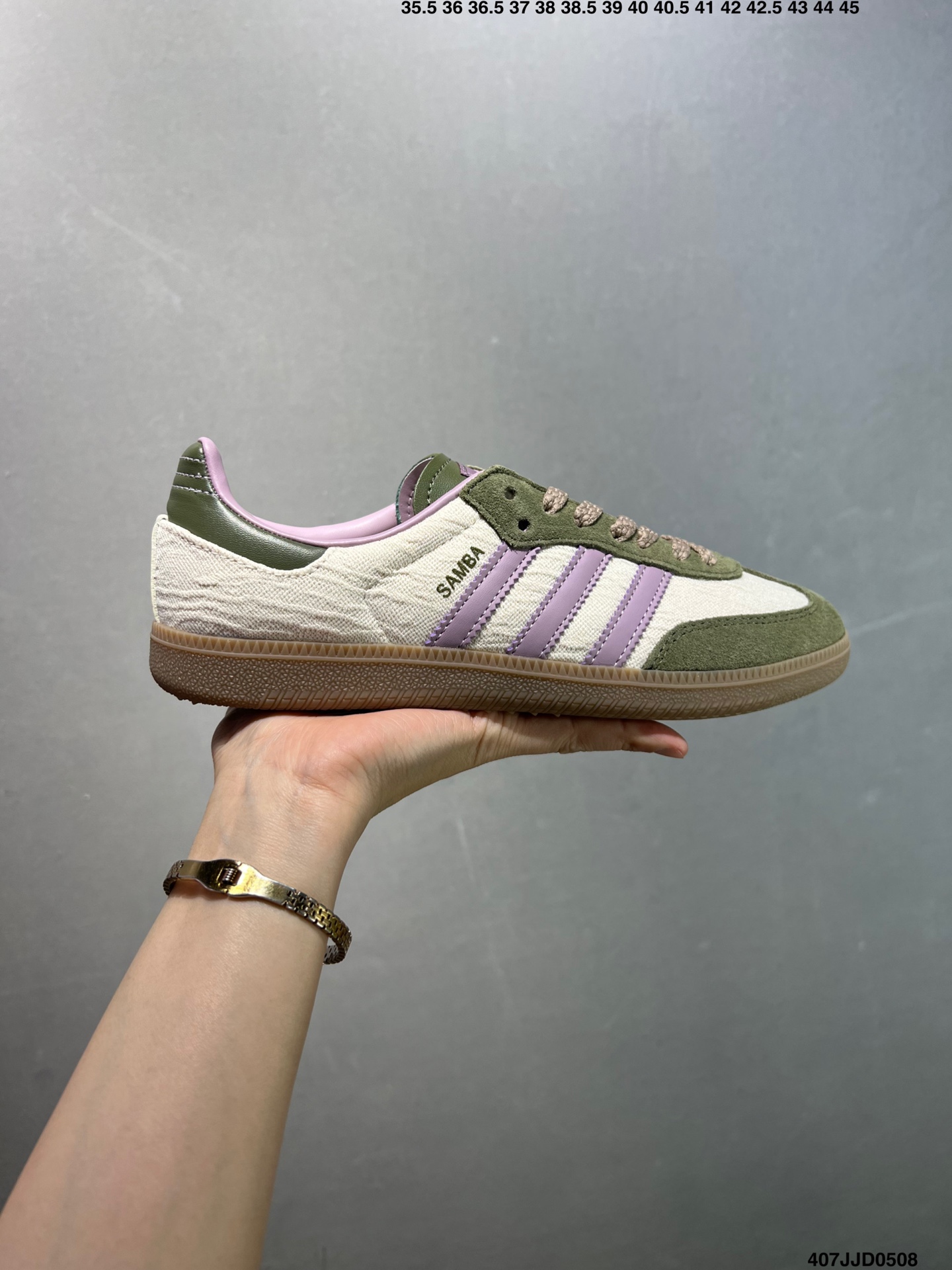 Adidas Originals Samba OG Low-Top Sneakers in Green and Purple, Sizes 35-40.5 2 i1746639123942 1725 0 0