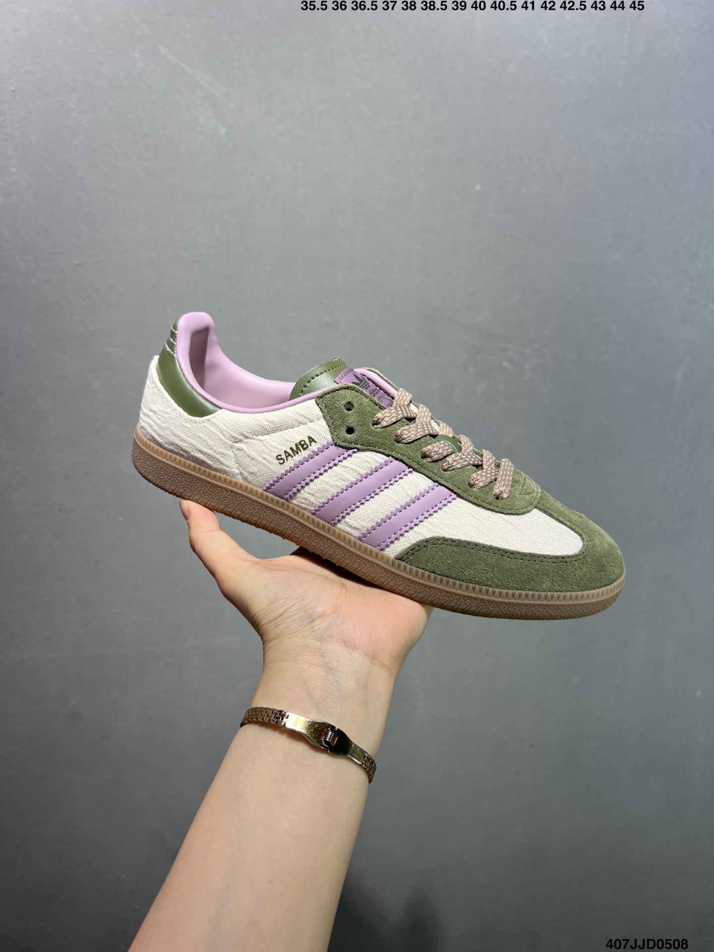 Adidas Originals Samba OG Low-Top Sneakers in Green and Purple, Sizes 35-40.5 3 i1746639123945 7649 0 1