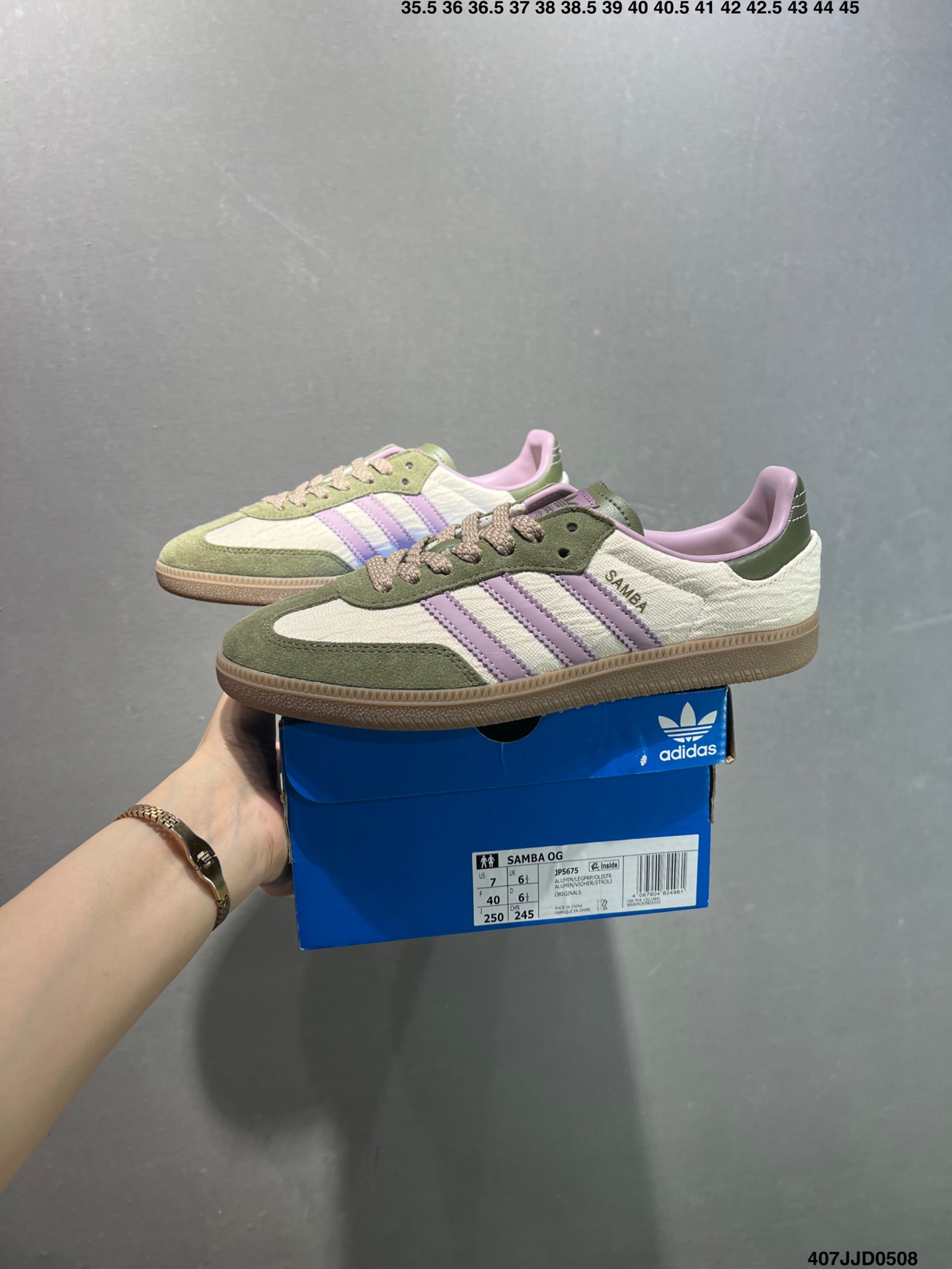 Adidas Originals Samba OG Low-Top Sneakers in Green and Purple, Sizes 35-40.5 10 i1746639123970 4209 0 8