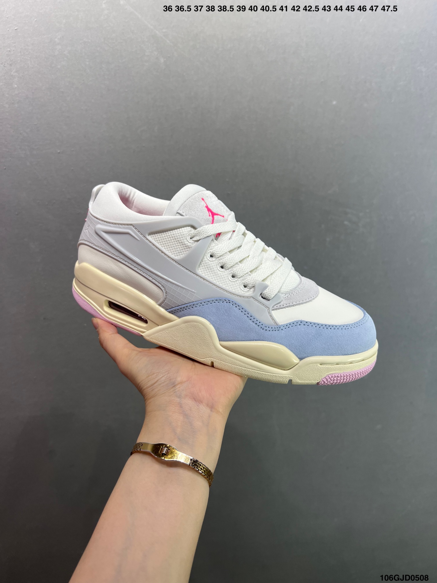 Air Jordan 4 Retro Basketball Shoes in Light Grey and Blue 2 i1746640089719 4548 0 1