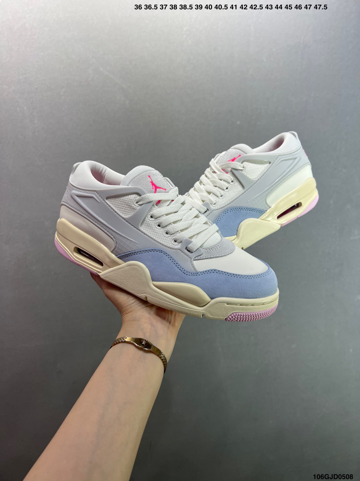 Air Jordan 4 Retro Basketball Shoes in Light Grey and Blue 4 i1746640091867 9035 0 7