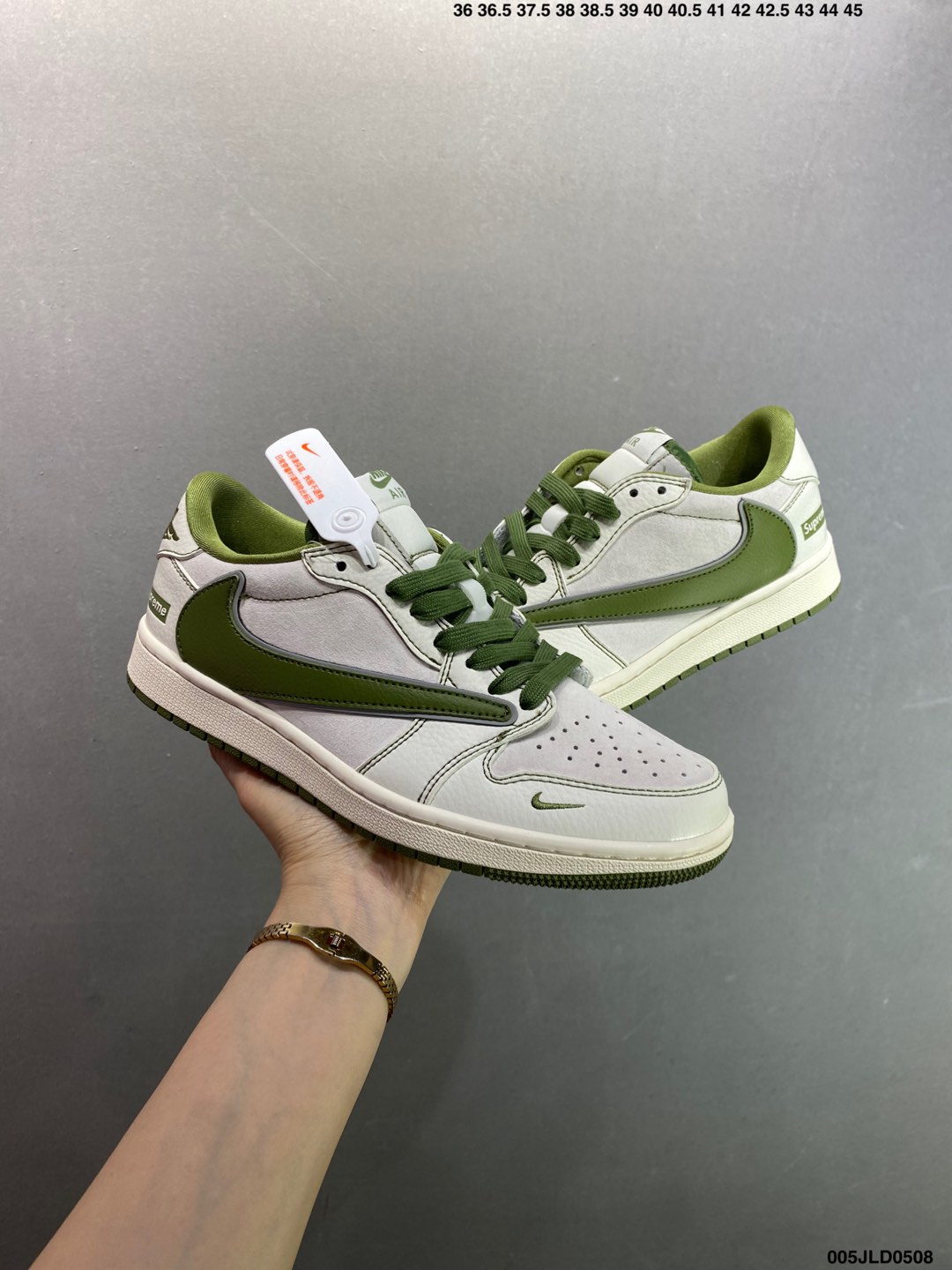 Nike Air Jordan 1 Low Custom Olive Green Sneakers - Retro Style, Supreme Detail 9 i1746641802465 9342 0 7