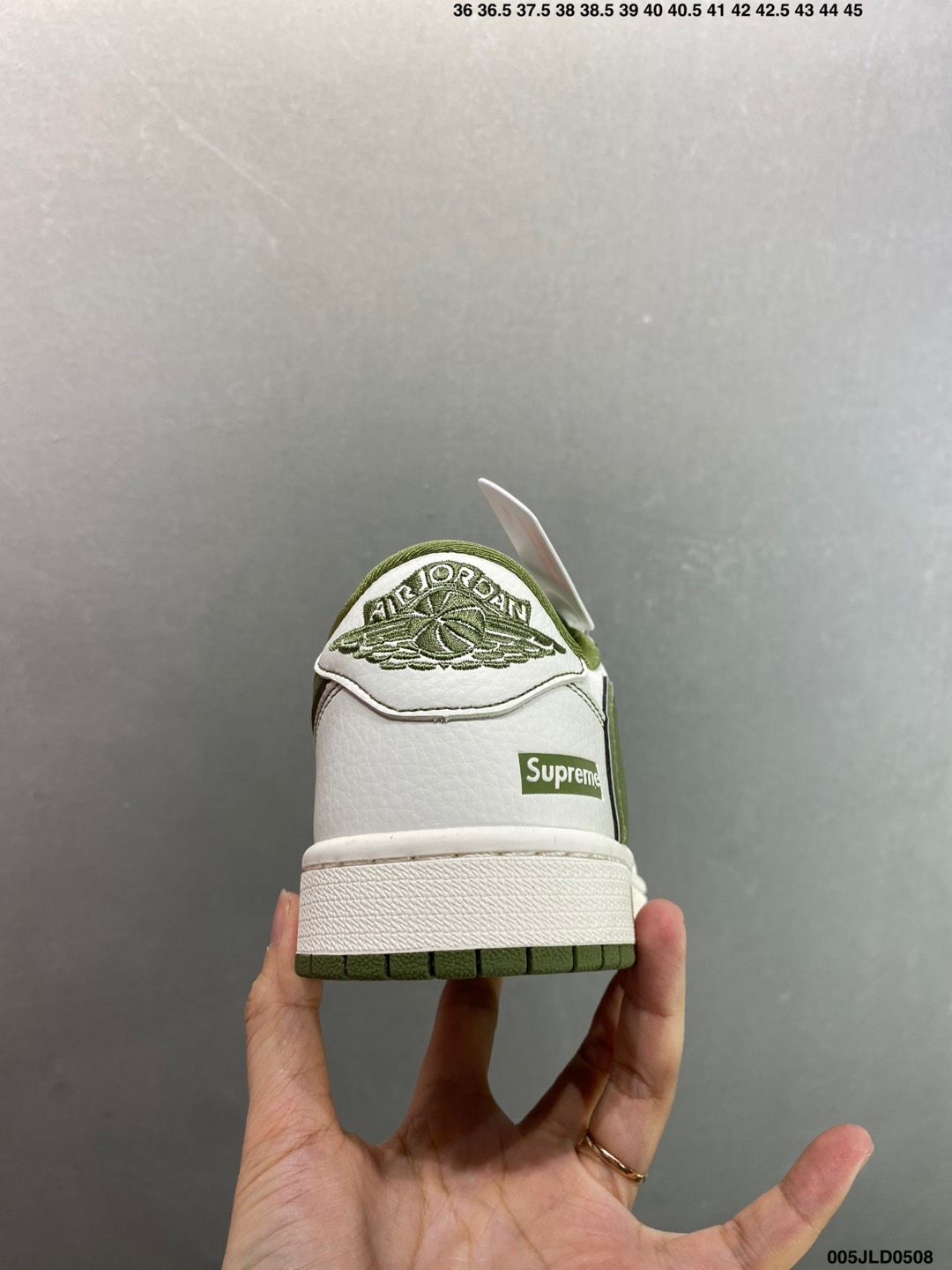 Nike Air Jordan 1 Low Custom Olive Green Sneakers - Retro Style, Supreme Detail 5 i1746641802601 2436 0 3