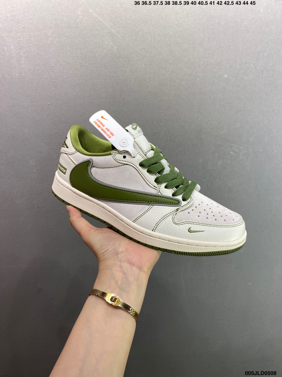 Nike Air Jordan 1 Low Custom Olive Green Sneakers - Retro Style, Supreme Detail 3 i1746641802793 4054 0 1