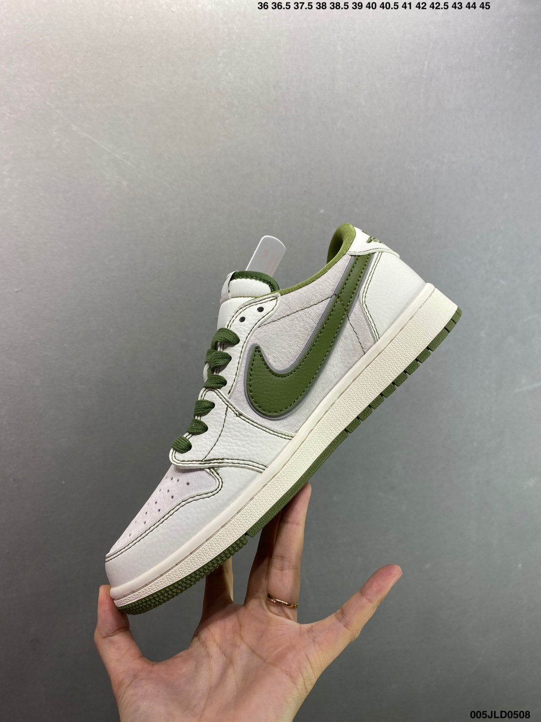Nike Air Jordan 1 Low Custom Olive Green Sneakers - Retro Style, Supreme Detail 4 i1746641802856 7538 0 2