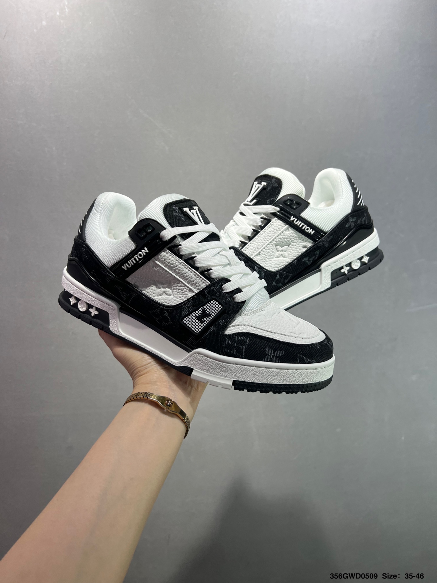 Louis Vuitton Trainer Sneaker Black/White,Latest Design, Basketball Style Shoes 2 i1746720646478 7059 0 7
