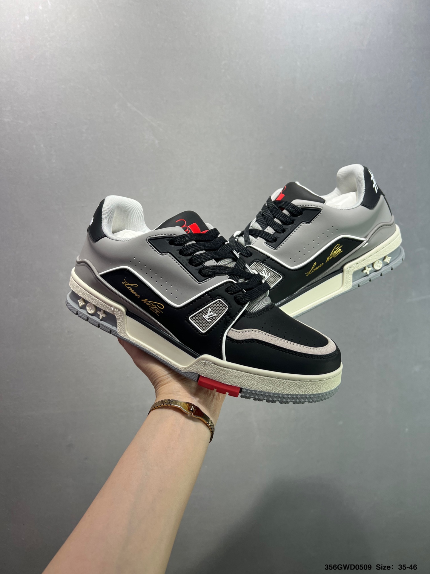 Louis Vuitton Trainer Sneaker Black/White,Latest Design, Basketball Style Shoes 8 i1746720795257 5679 0 7