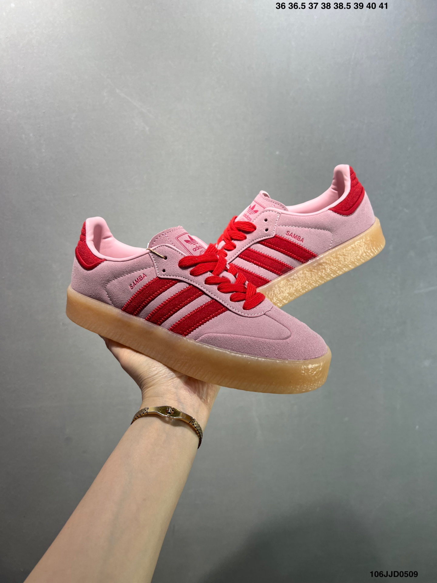 Adidas Originals Samba W Pink/Red Casual Sneakers ID3737 Ladies Shoes 9 i1746723130787 9890 0 7