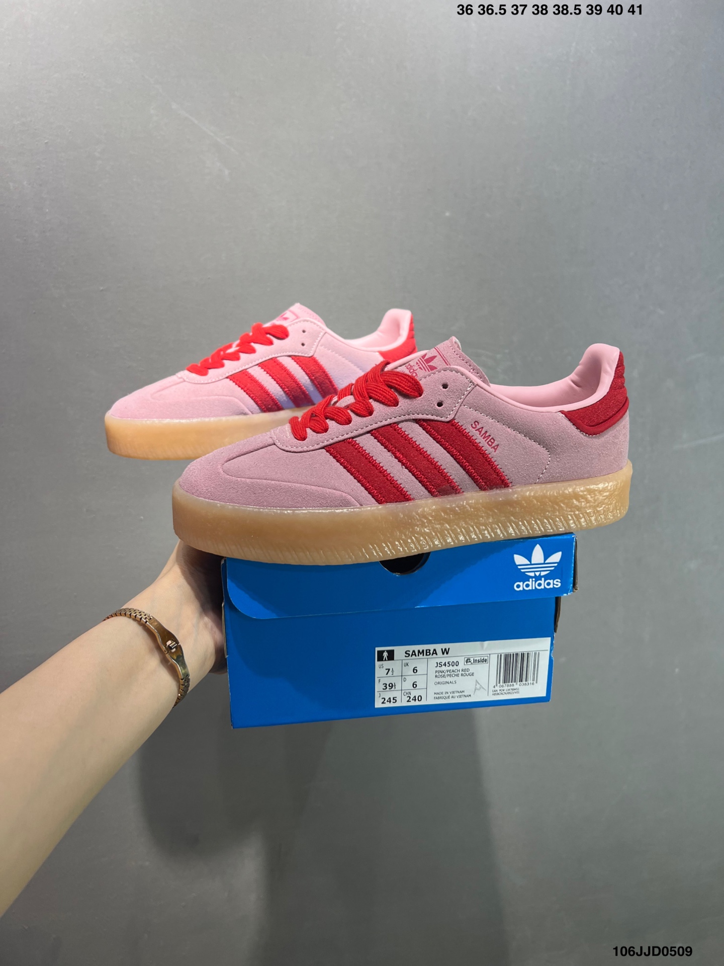 Adidas Originals Samba W Pink/Red Casual Sneakers ID3737 Ladies Shoes 10 i1746723130801 3508 0 8