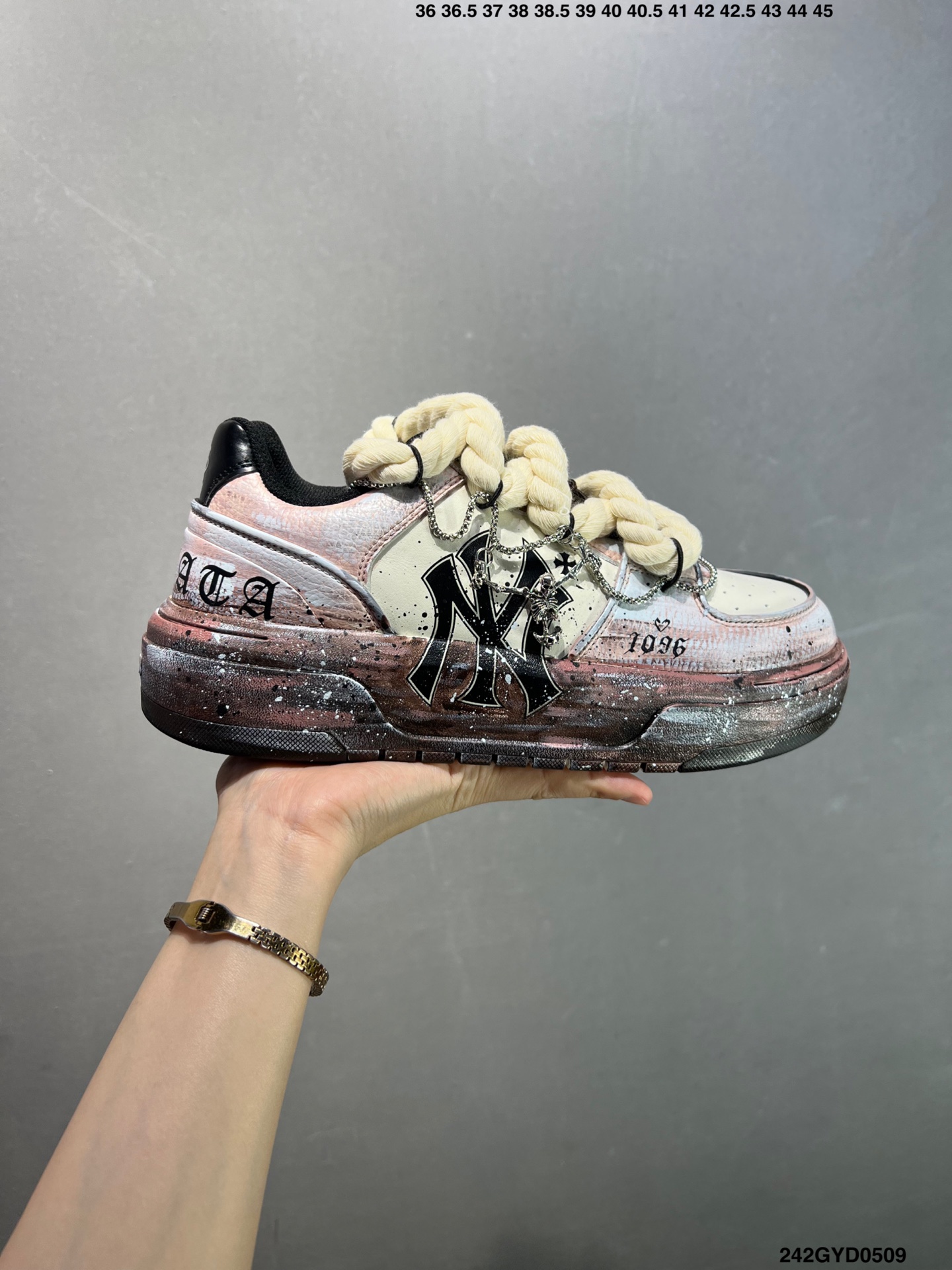MLB NY Yankees Graffiti Chunky Sneakers Platform Height Increasing Shoes 2 i1746723362959 7208 0 0