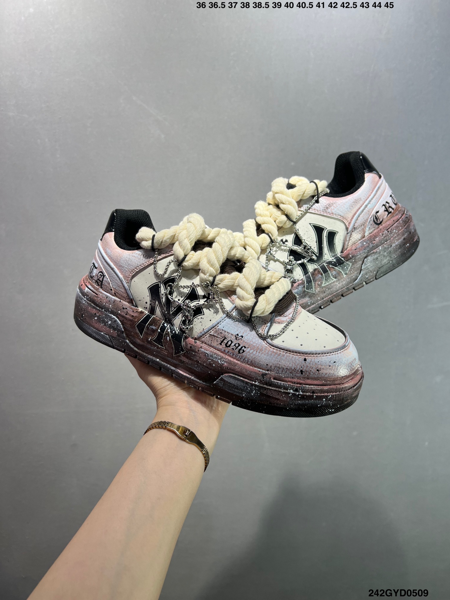 MLB NY Yankees Graffiti Chunky Sneakers Platform Height Increasing Shoes 9 i1746723362974 6496 0 7