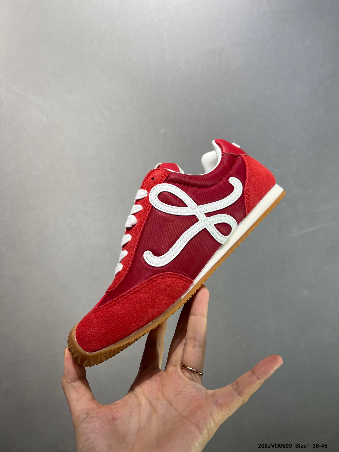 Loewe Ballet Runner 2.0 - Stylish & Comfortable Red Suede & Leather Sneakers 4 i1746724039724 115 0 2