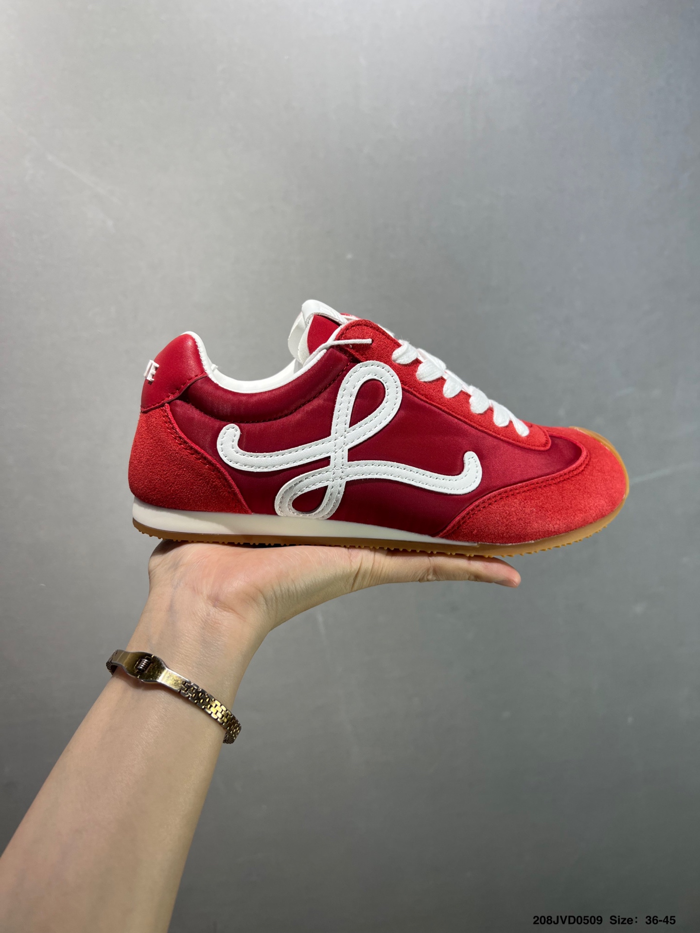 Loewe Ballet Runner 2.0 - Stylish & Comfortable Red Suede & Leather Sneakers 2 i1746724039777 4176 0 0