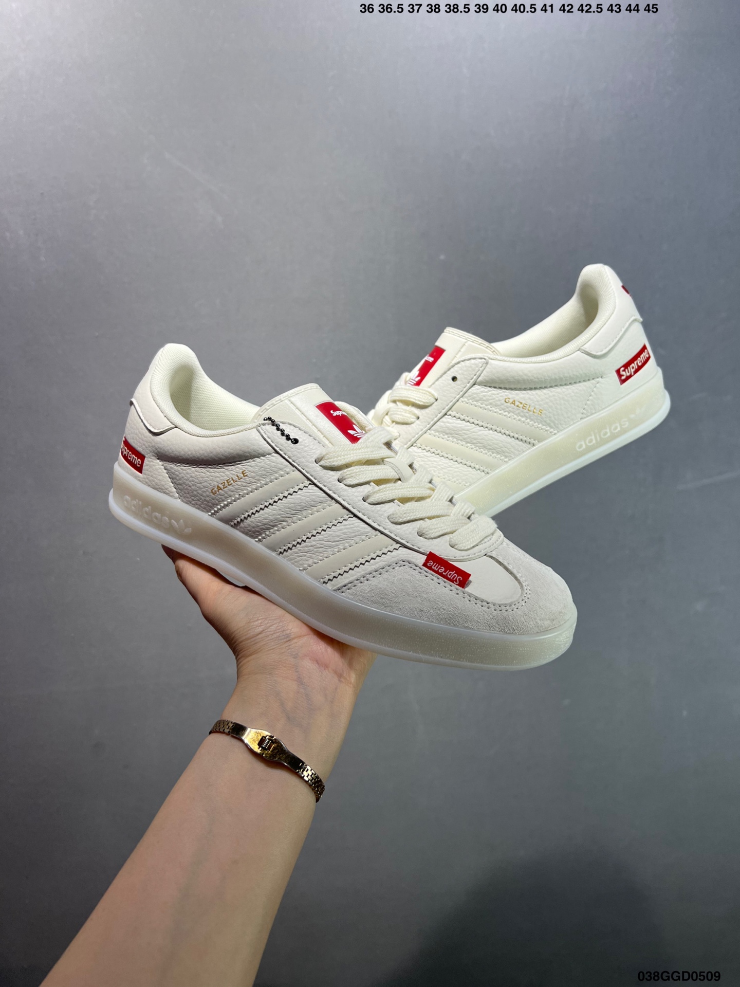 Adidas x Supreme Gazelle Cream White Sneakers - Retro Style, Comfortable Fit 9 i1746724408856 1300 0 7