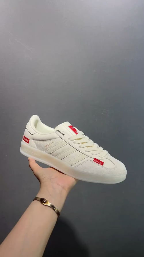 Adidas Gazelle OG Cream White Men's Sneakers, Retro Style with Supreme Accents