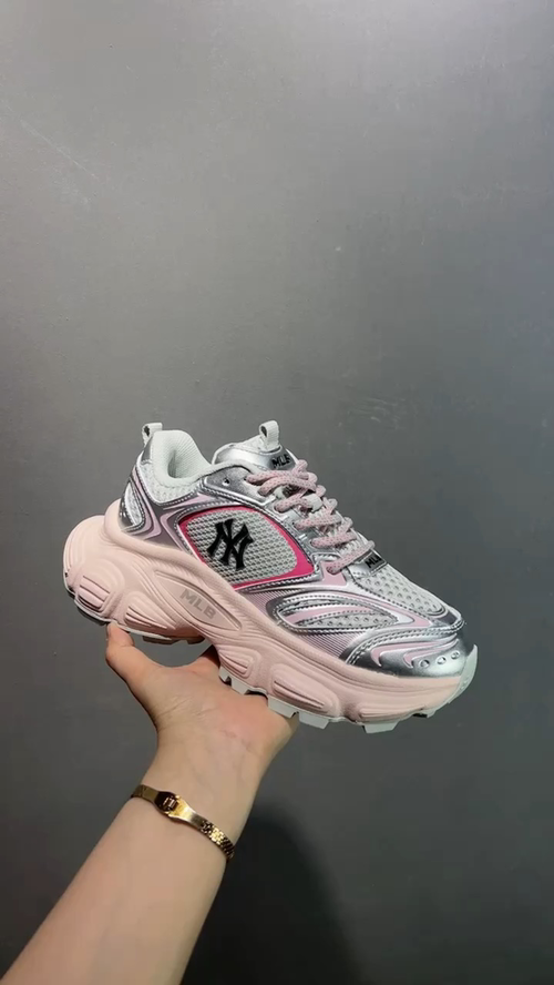 MLB New York Yankees Pink Chunky Sneakers | Fashionable Platform Shoes