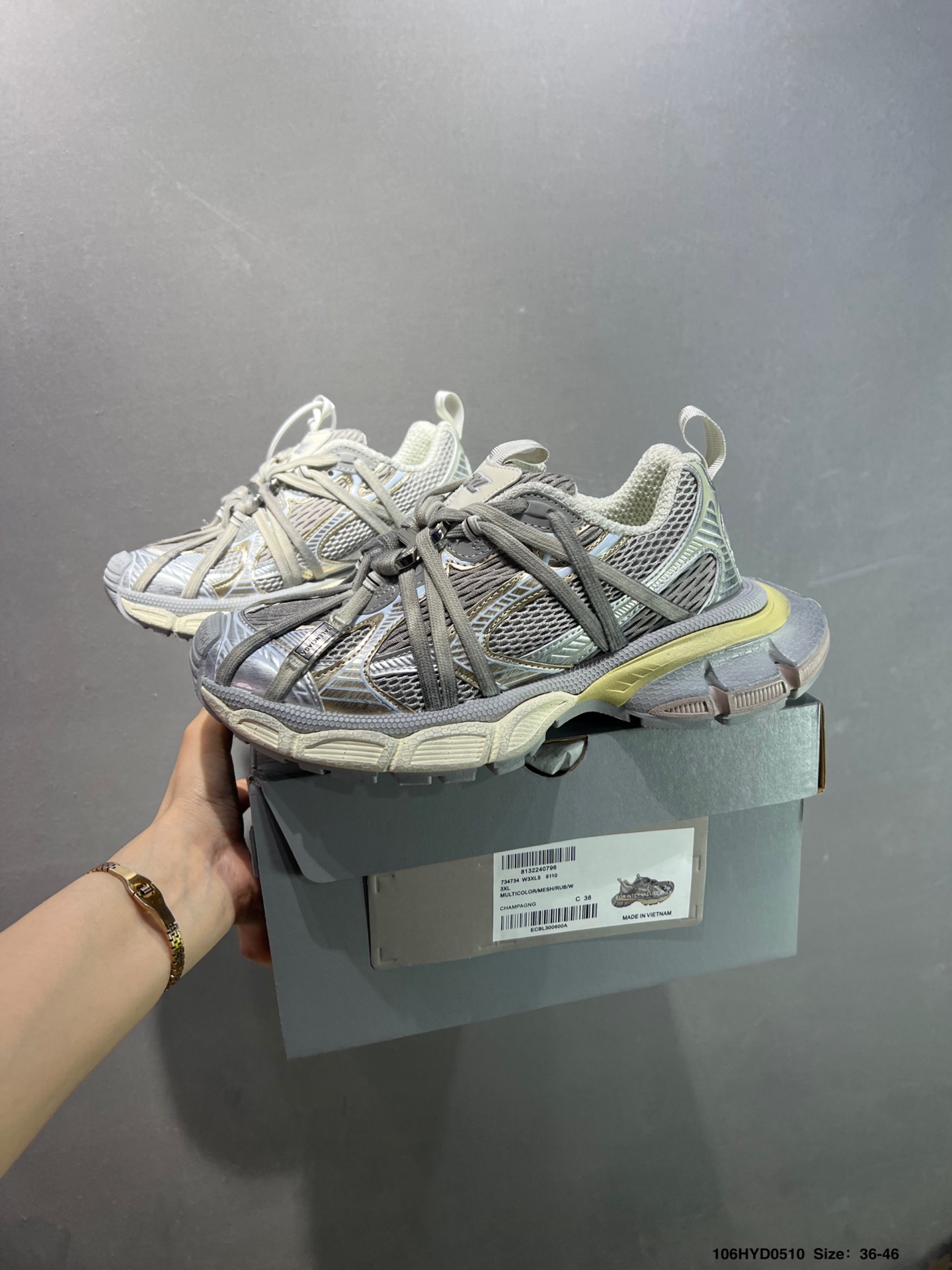 Balenciaga 3XL Sneakers: Pink, Silver, and White Retro Running Shoes 9 i1746810809638 4126 0 8
