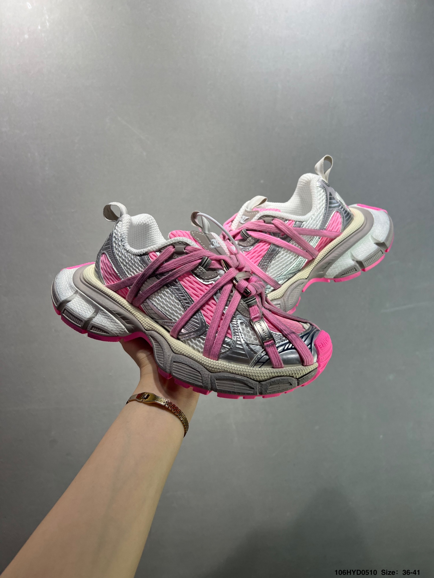 Balenciaga 3XL Sneakers: Pink, Silver, and White Retro Running Shoes 4 i1746810833211 2116 0 7