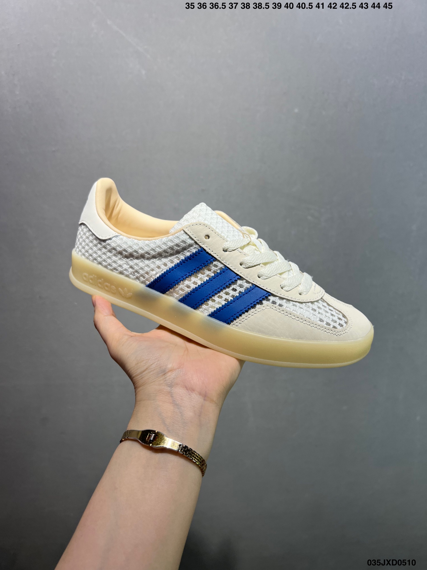 Adidas Originals Gazelle Indoor Sneakers - Cream White, Blue Stripes 3 i1746898622480 8912 0 1