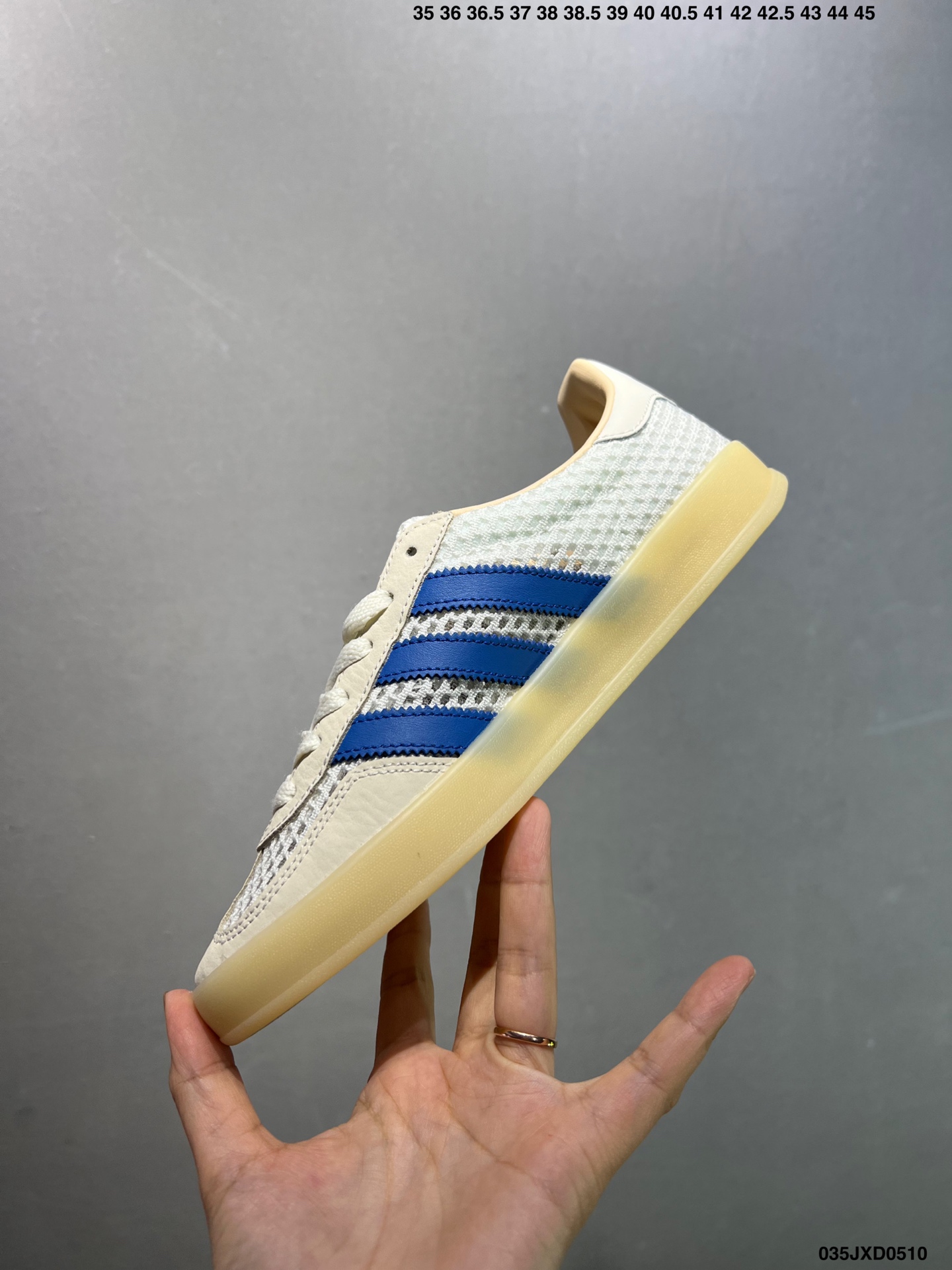 Adidas Originals Gazelle Indoor Sneakers - Cream White, Blue Stripes 4 i1746898622499 8475 0 2