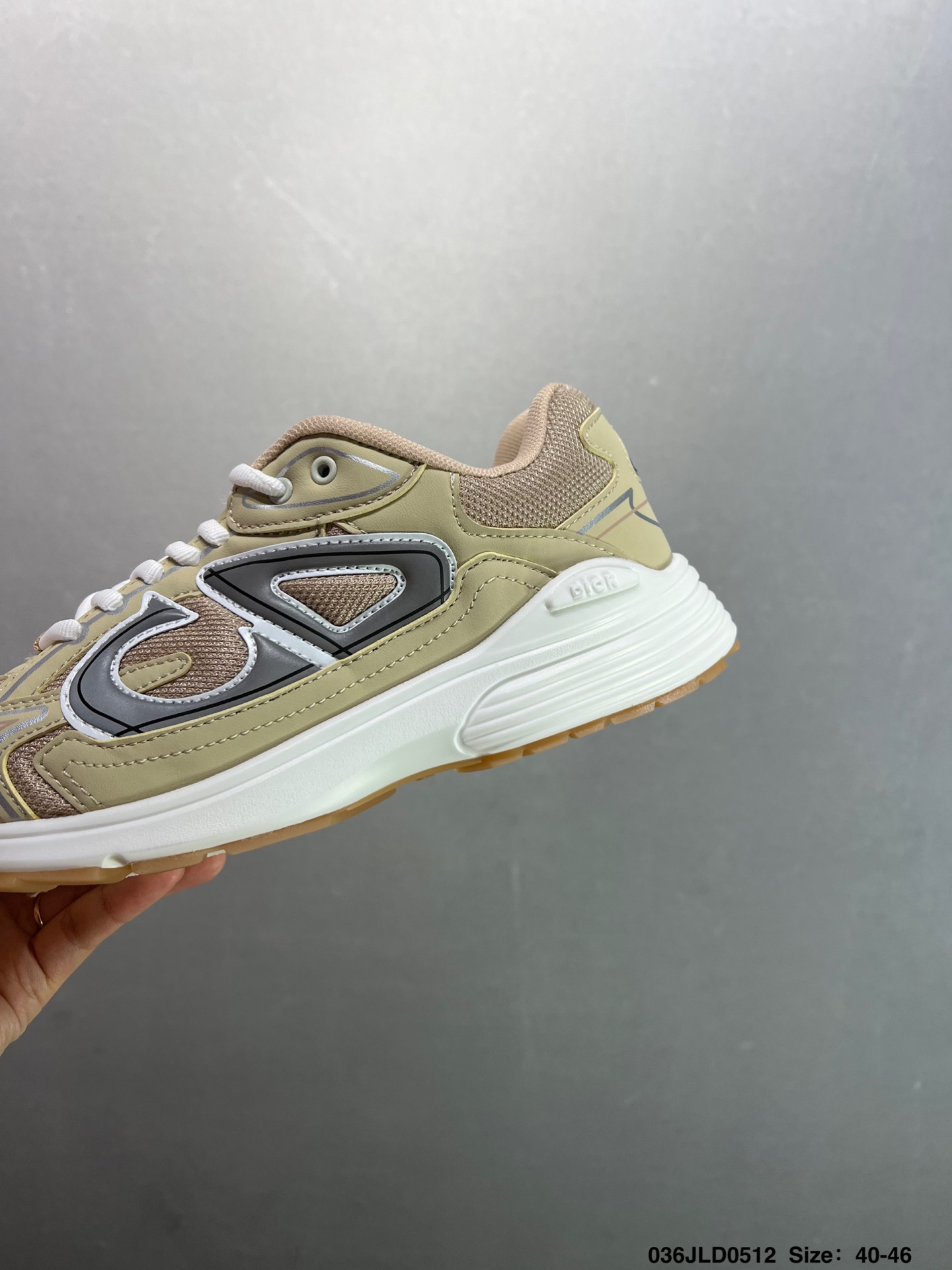 Dior B30 Low-Top Sneakers in Beige Mesh Fabric with Reflective CD30 Logo 3 i1746978689618 7391 0 5