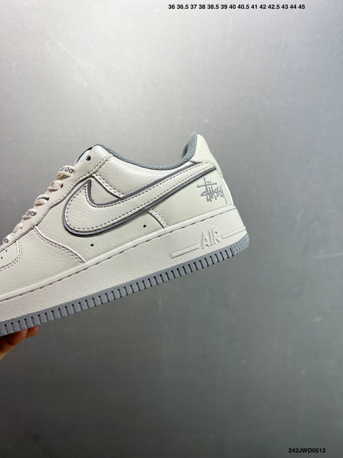 Stussy x Nike Air Force 1 Low Cream/Grey Reflective Casual Sneakers 7 i1746982128587 570 0 5