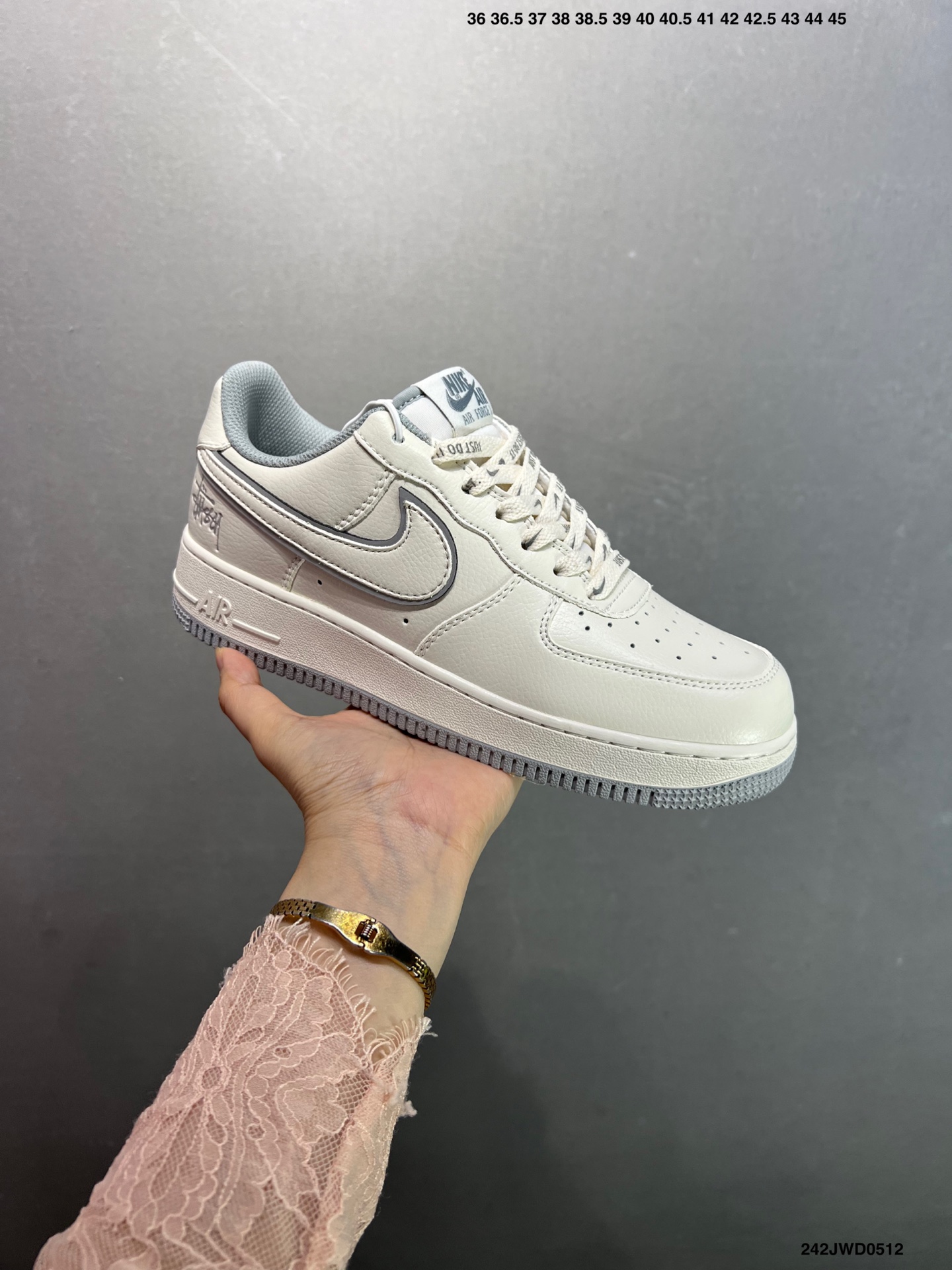 Stussy x Nike Air Force 1 Low Cream/Grey Reflective Casual Sneakers 3 i1746982130327 5842 0 1