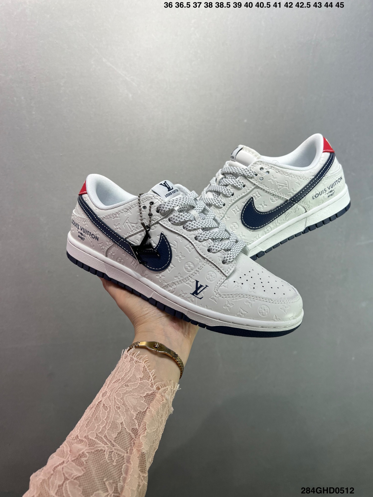 Nike Dunk SB Low Custom Louis Vuitton White Leather Sneakers 9 i1746983039415 8791 0 7