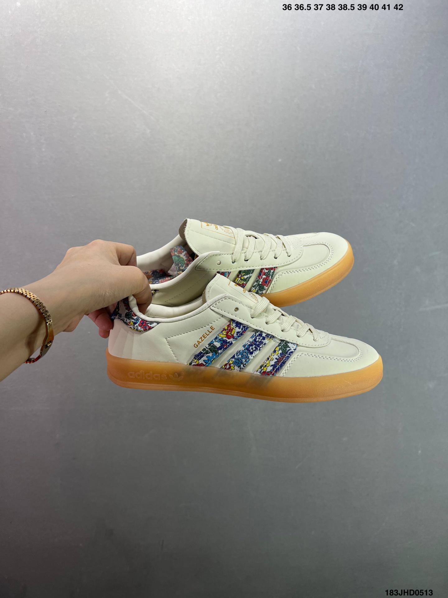 Adidas Gazelle Indoor Sneakers - Floral Print Suede Low Top - JP5309 9 i1747066640622 4811 0 8