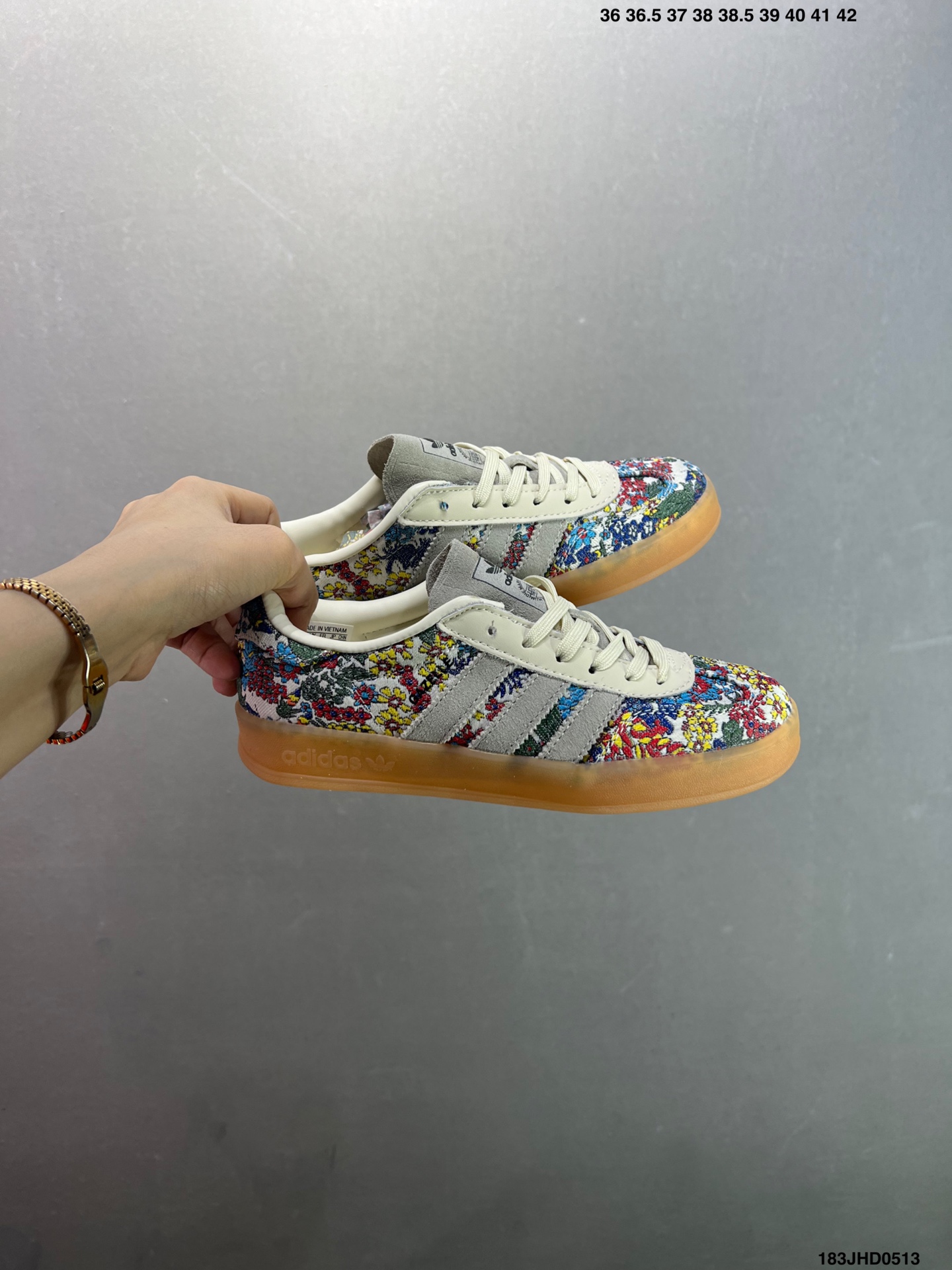 Adidas Gazelle Indoor Sneakers - Floral Print Suede Low Top - JP5309 5 i1747066664363 7101 0 8