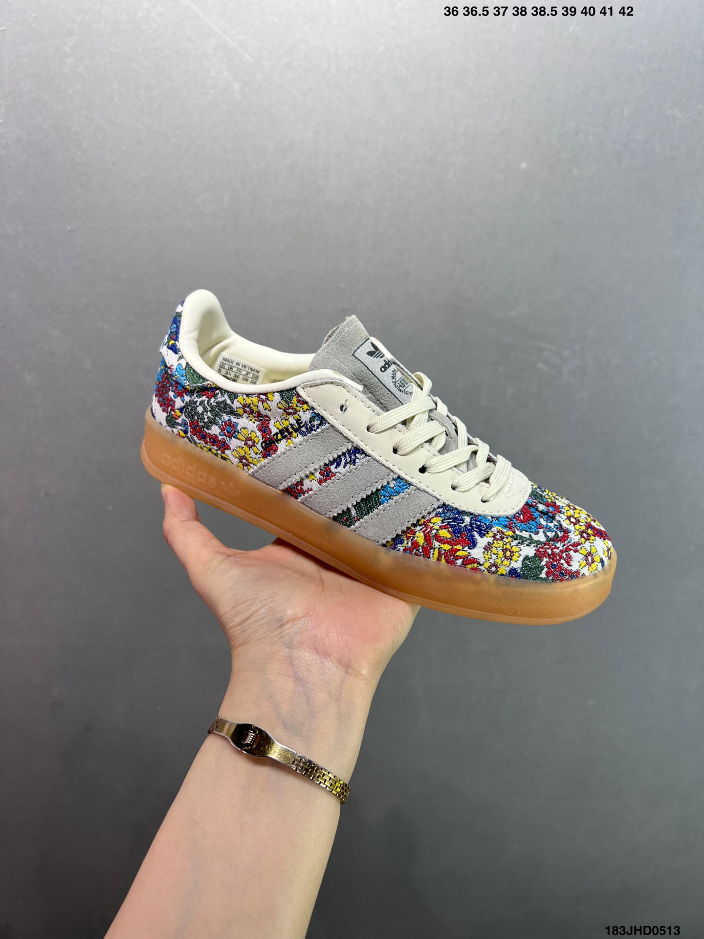 Adidas Gazelle Indoor Sneakers - Floral Print Suede Low Top - JP5309 2 i1747066666971 4752 0 1