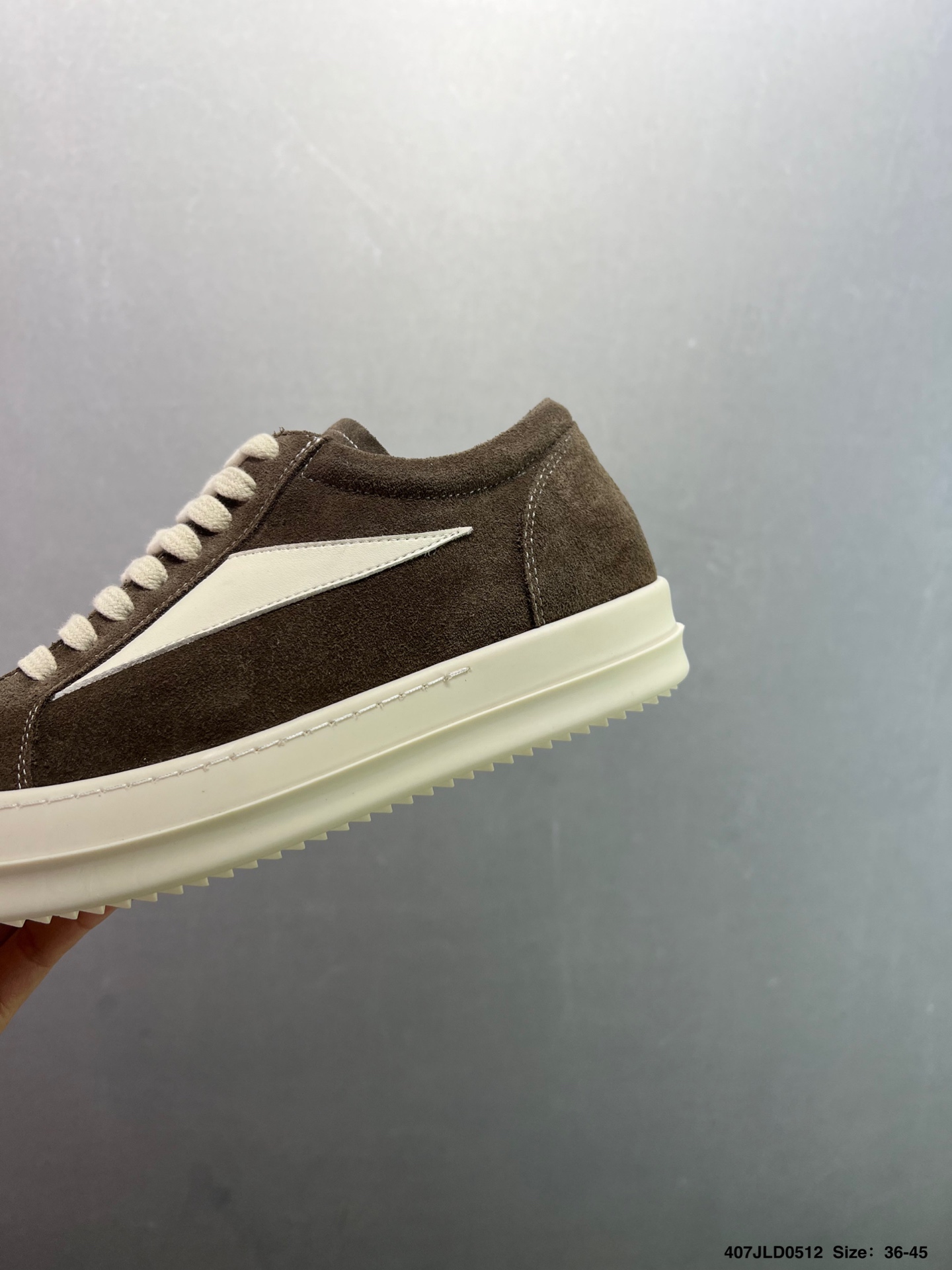 Rick Owens DRKSHDW Brown Suede Low-Top Sneakers with White Accents 3 i1747067604309 8023 0 5