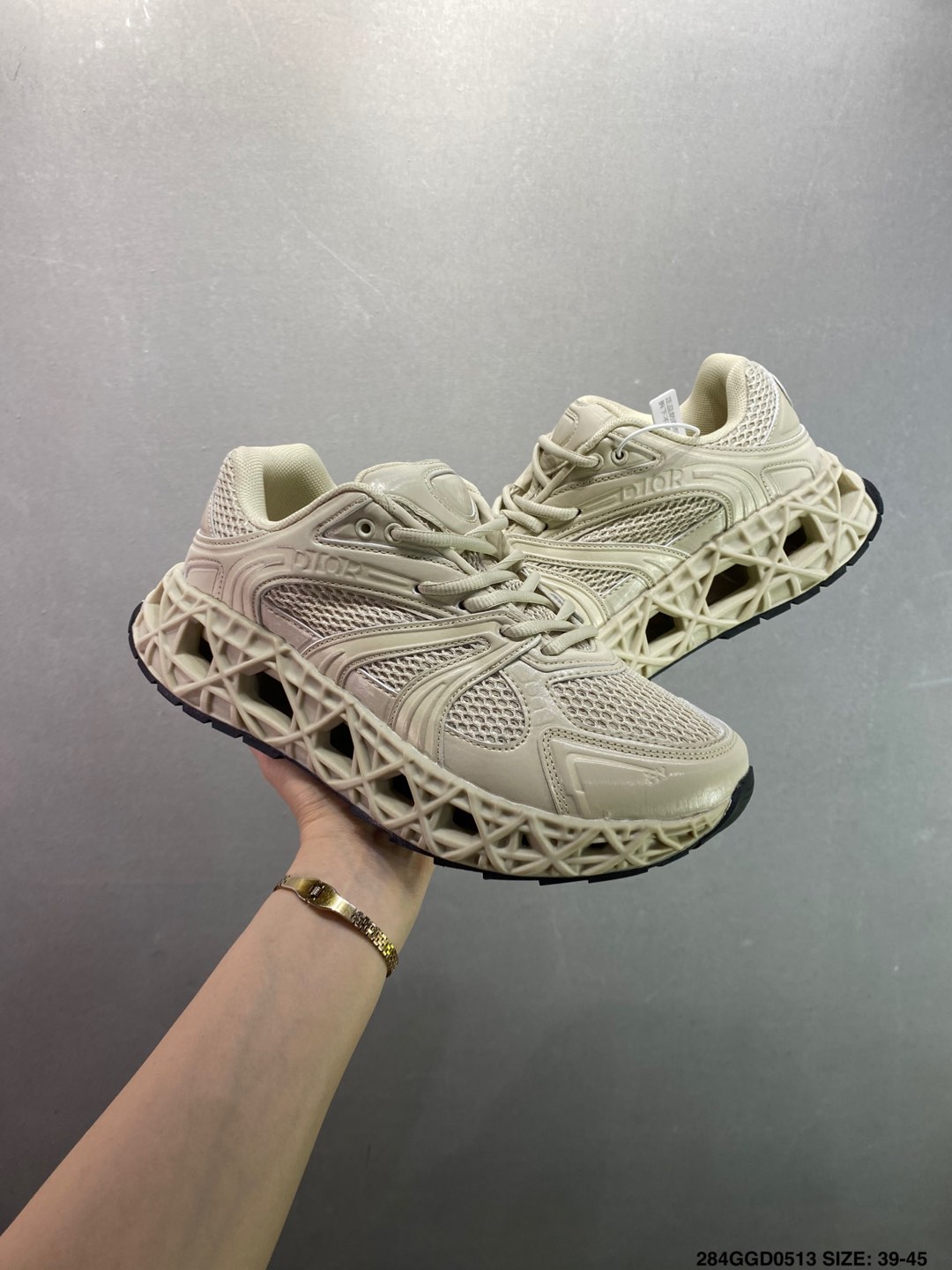Dior Men's Beige Mesh and Technical Fabric Low-Top Sneakers with CD30 Reflective Logo 4 i1747070686931 9994 0 7