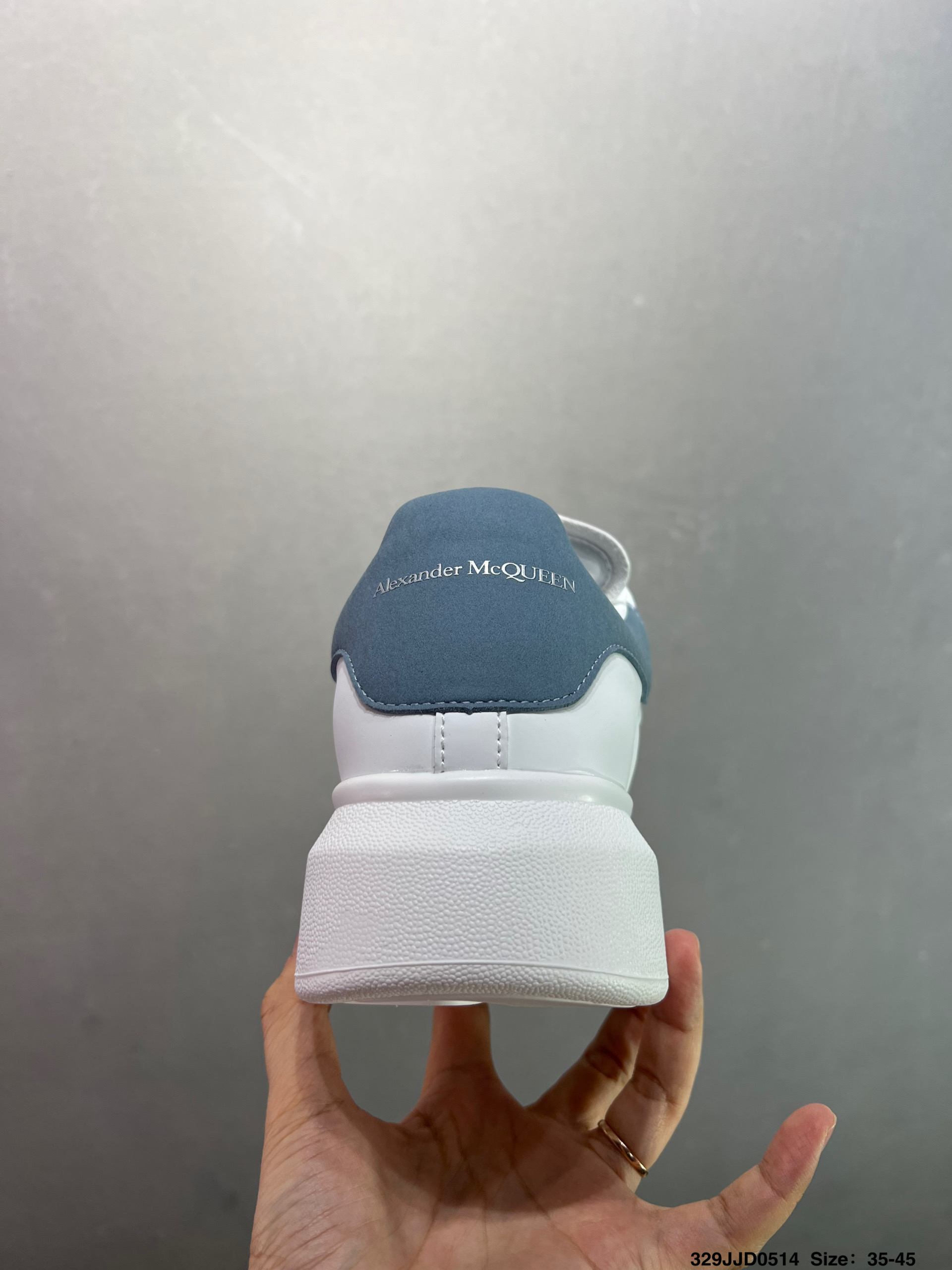 Alexander McQueen Oversized Sneakers - White Leather with Blue Heel 5 i1747147651310 2802 0 3