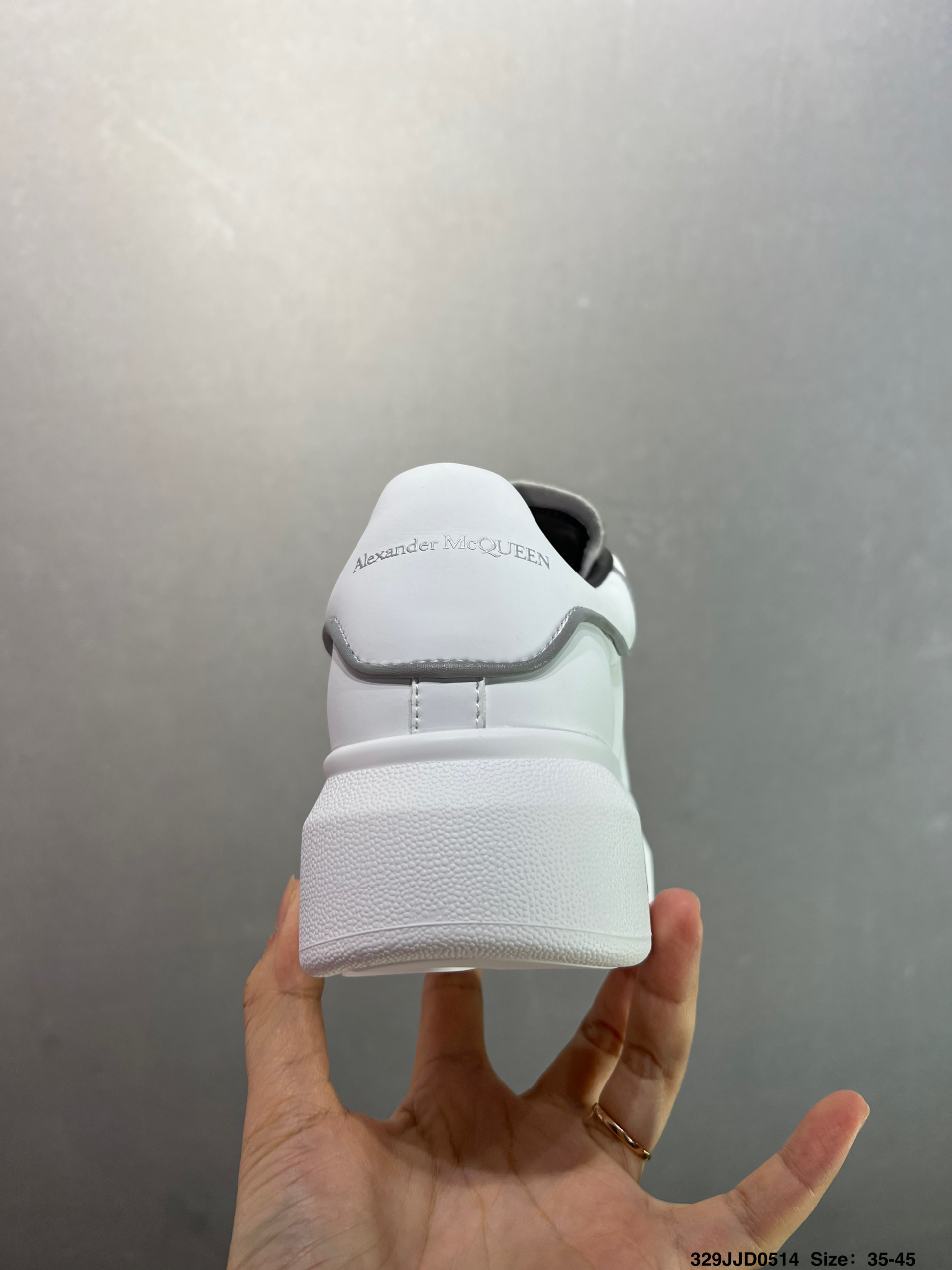 Alexander McQueen Oversized Sole Leather Sneakers - White/Silver Trim 5 i1747147697549 2924 0 3