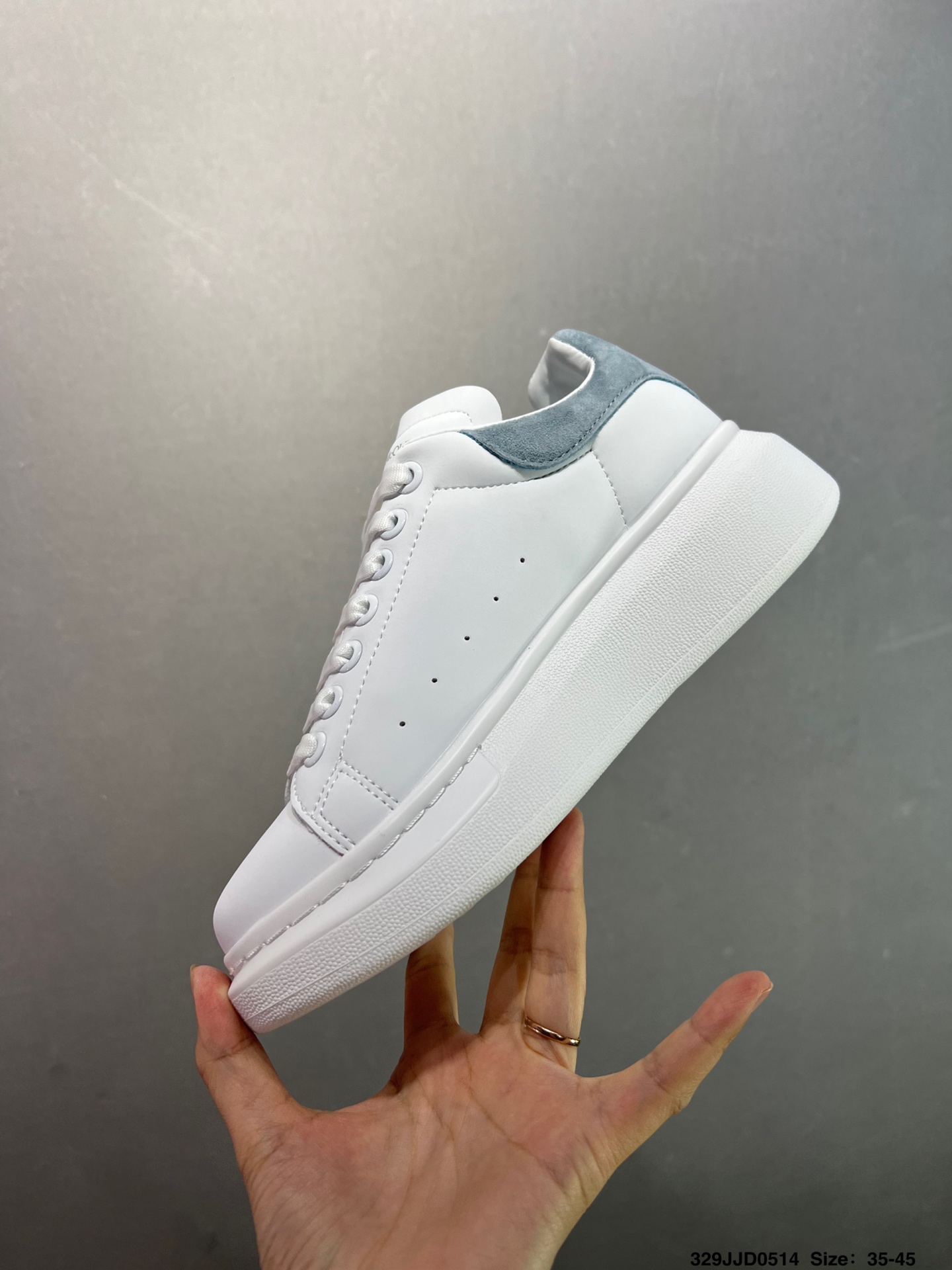 Alexander McQueen Oversized White Leather Sneakers with Grey Suede Heel 4 i1747147810205 5206 0 2