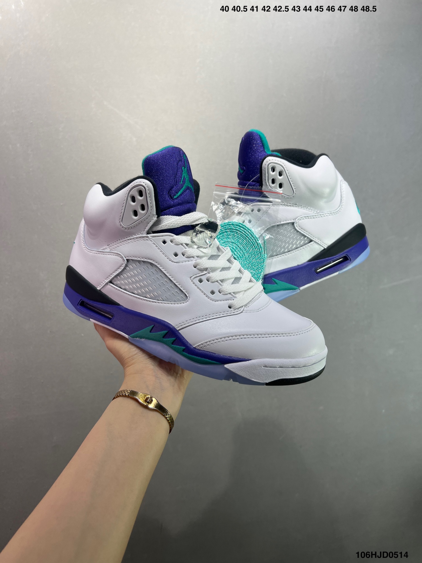 Air Jordan 5 Retro: White, Teal, and Purple Basketball Shoes for Men 9 i1747152185546 8933 0 7