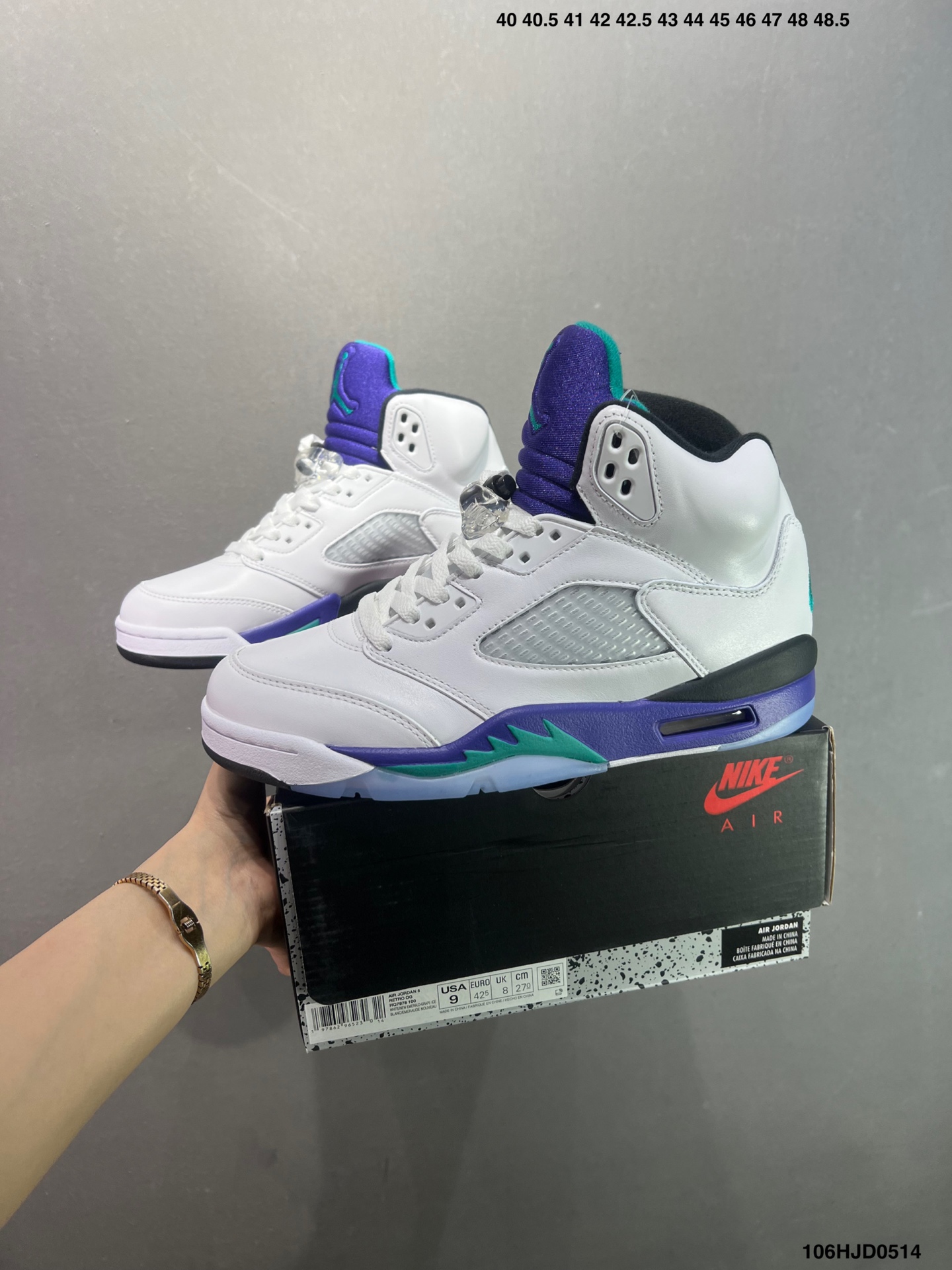 Air Jordan 5 Retro: White, Teal, and Purple Basketball Shoes for Men 10 i1747152185576 3515 0 8