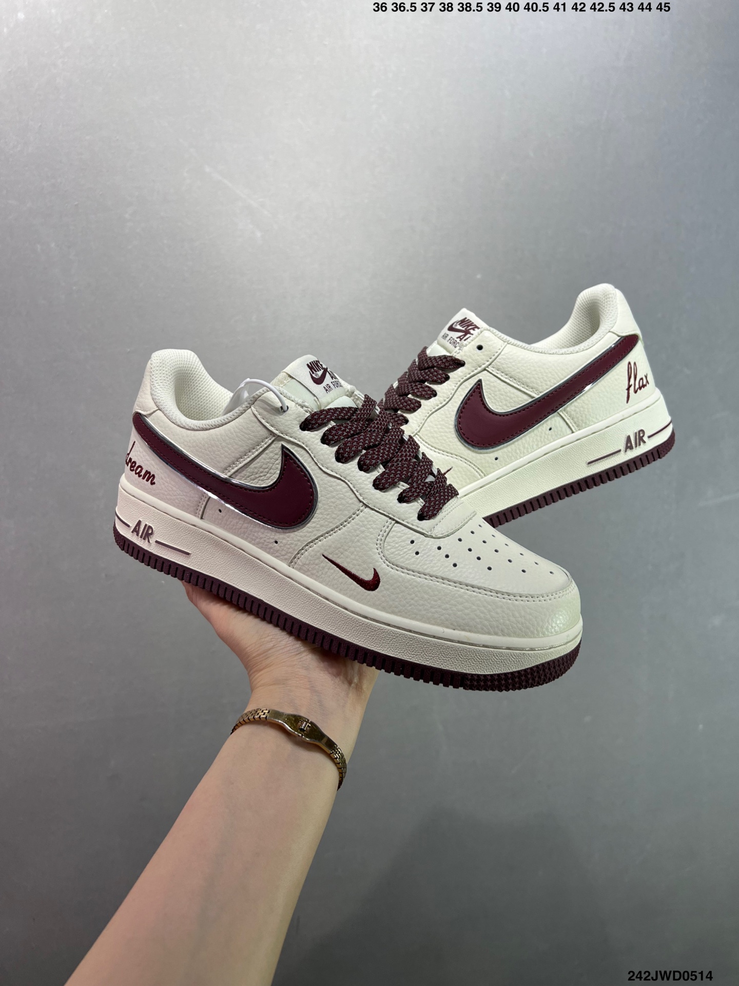 Nike Air Force 1 Low '07 Dream White Burgundy Casual Sneakers 9 i1747152624696 9223 0 7