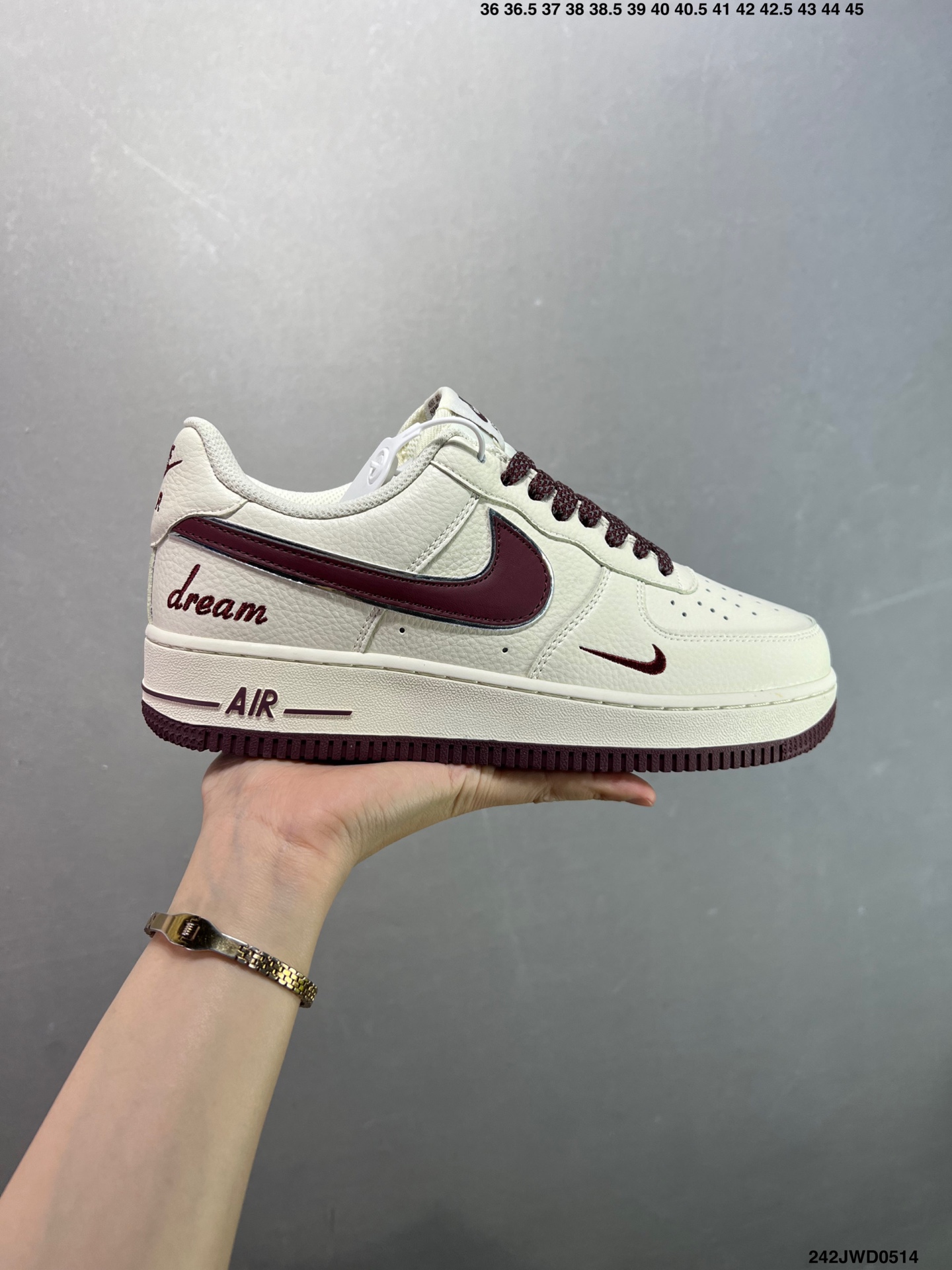 Nike Air Force 1 Low '07 Dream White Burgundy Casual Sneakers 2 i1747152624730 3539 0 0