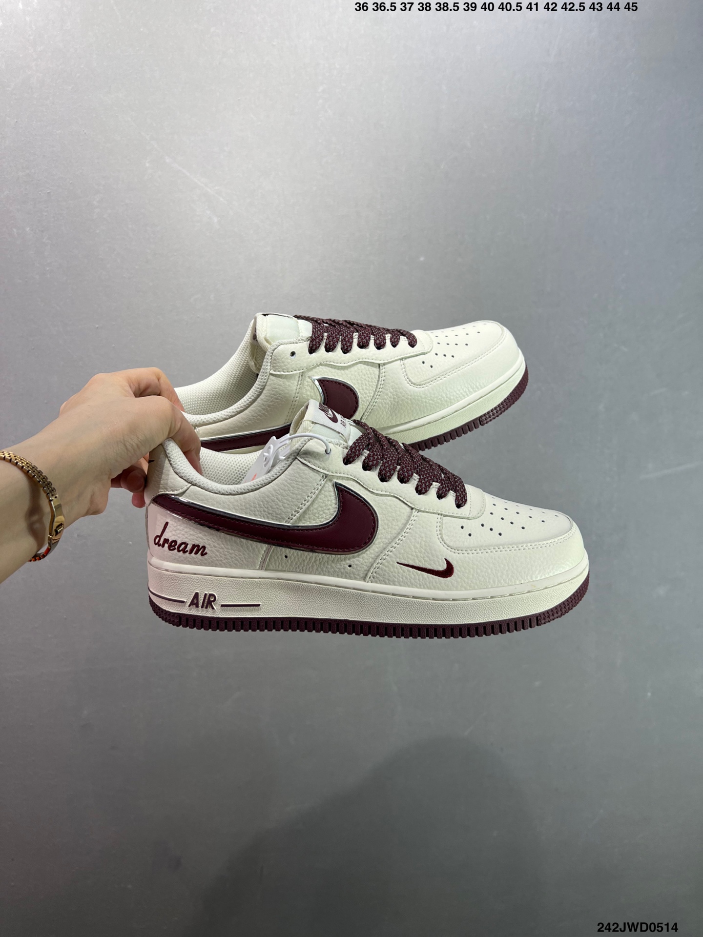 Nike Air Force 1 Low '07 Dream White Burgundy Casual Sneakers 10 i1747152628544 8254 0 8