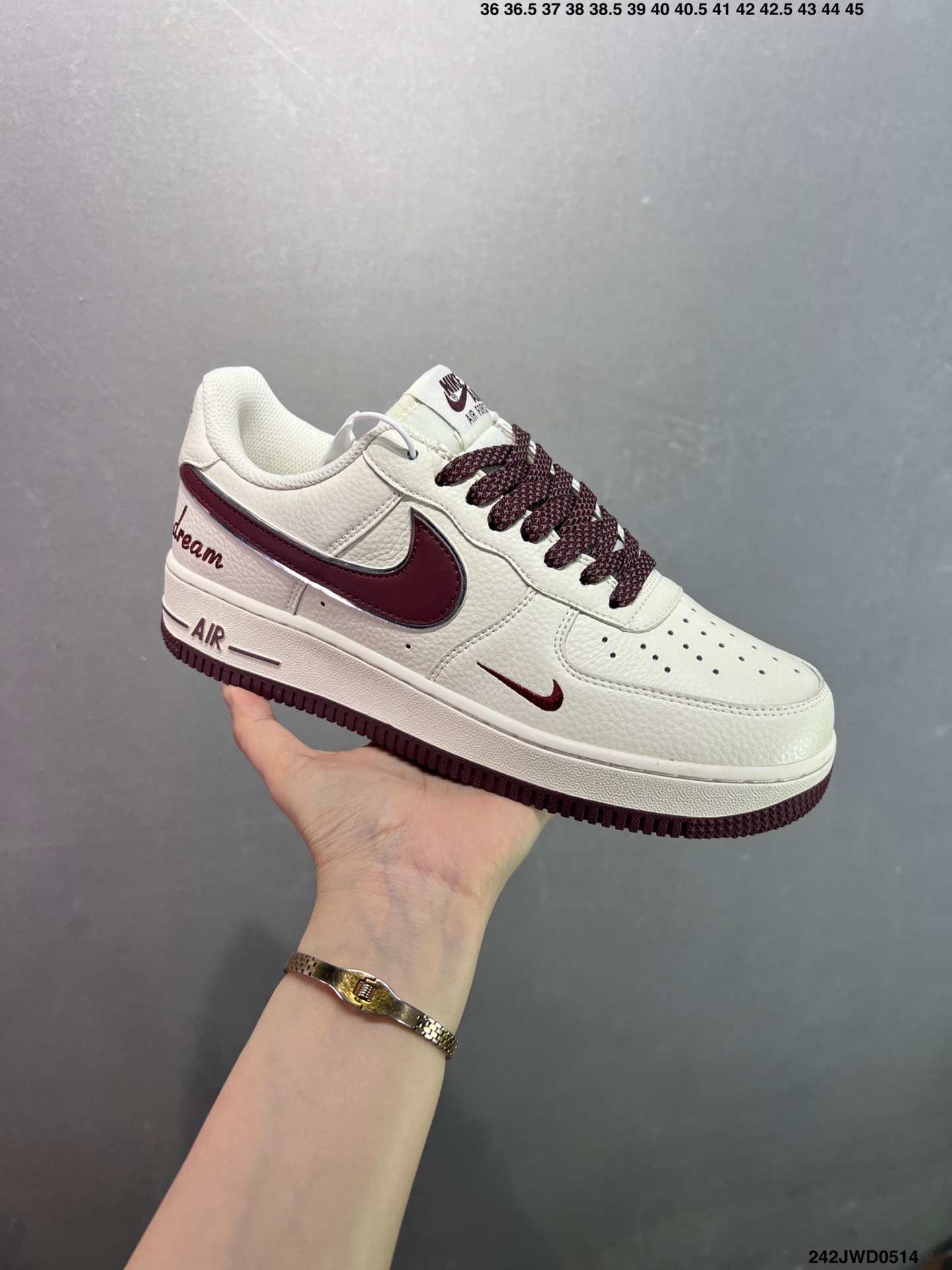 Nike Air Force 1 Low '07 Dream White Burgundy Casual Sneakers 3 i1747152628549 8944 0 1