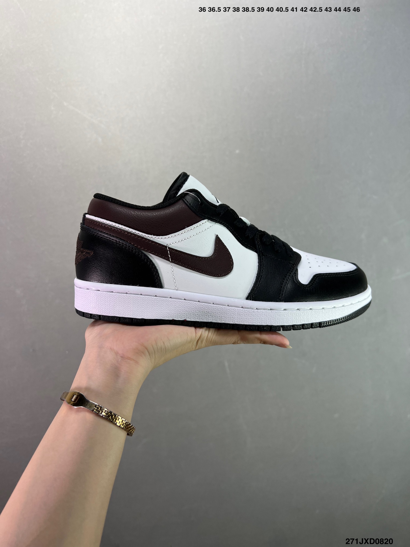 Air Jordan 1 Low Mocha Black Casual Sneakers, Premium Leather, Comfortable Fit