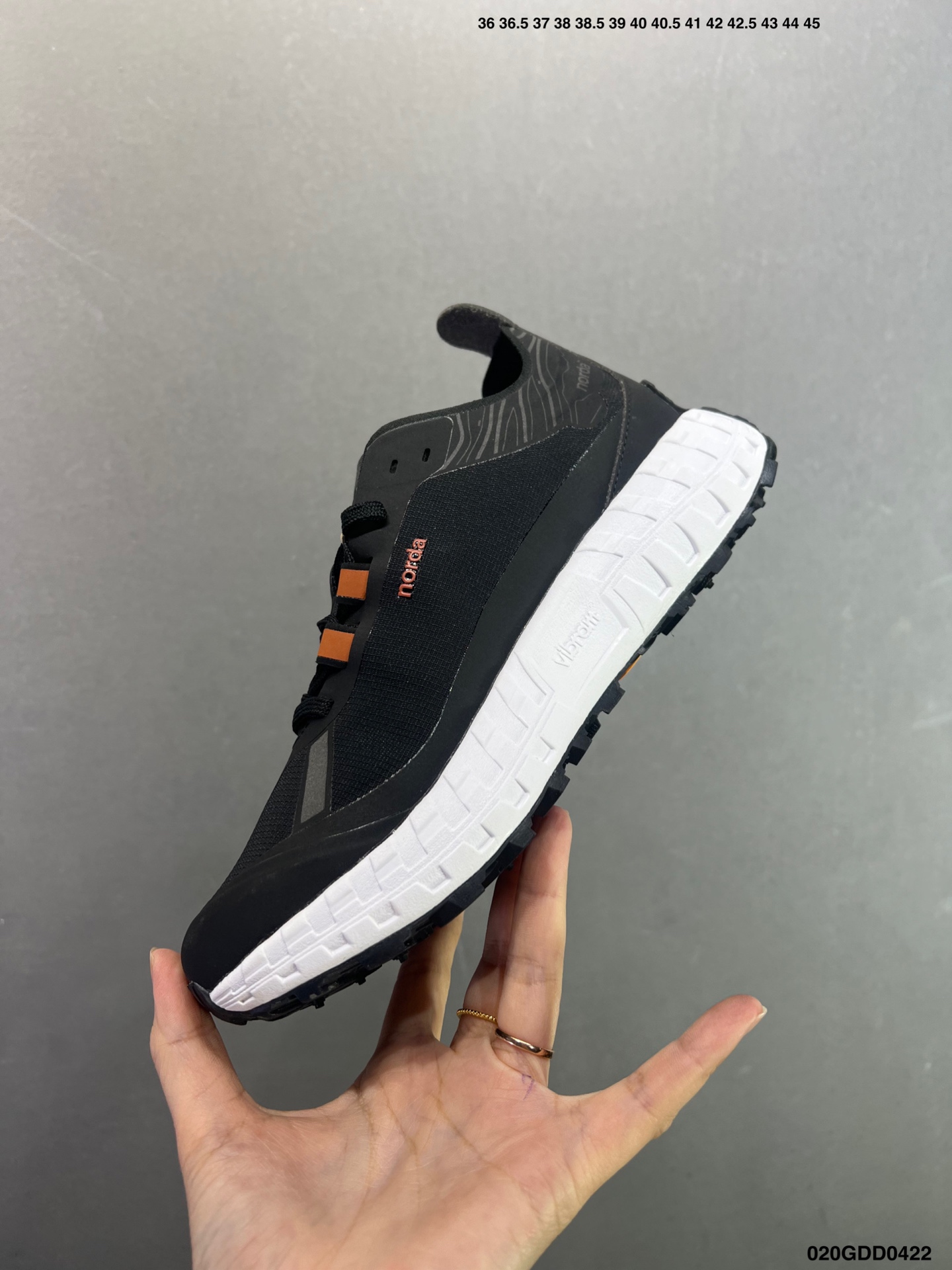 250 ZEGNA x NORDA 001 厚底系带耐磨 低帮 户外 越野登山功能鞋 NORDA001-M-STLTHBLK-8