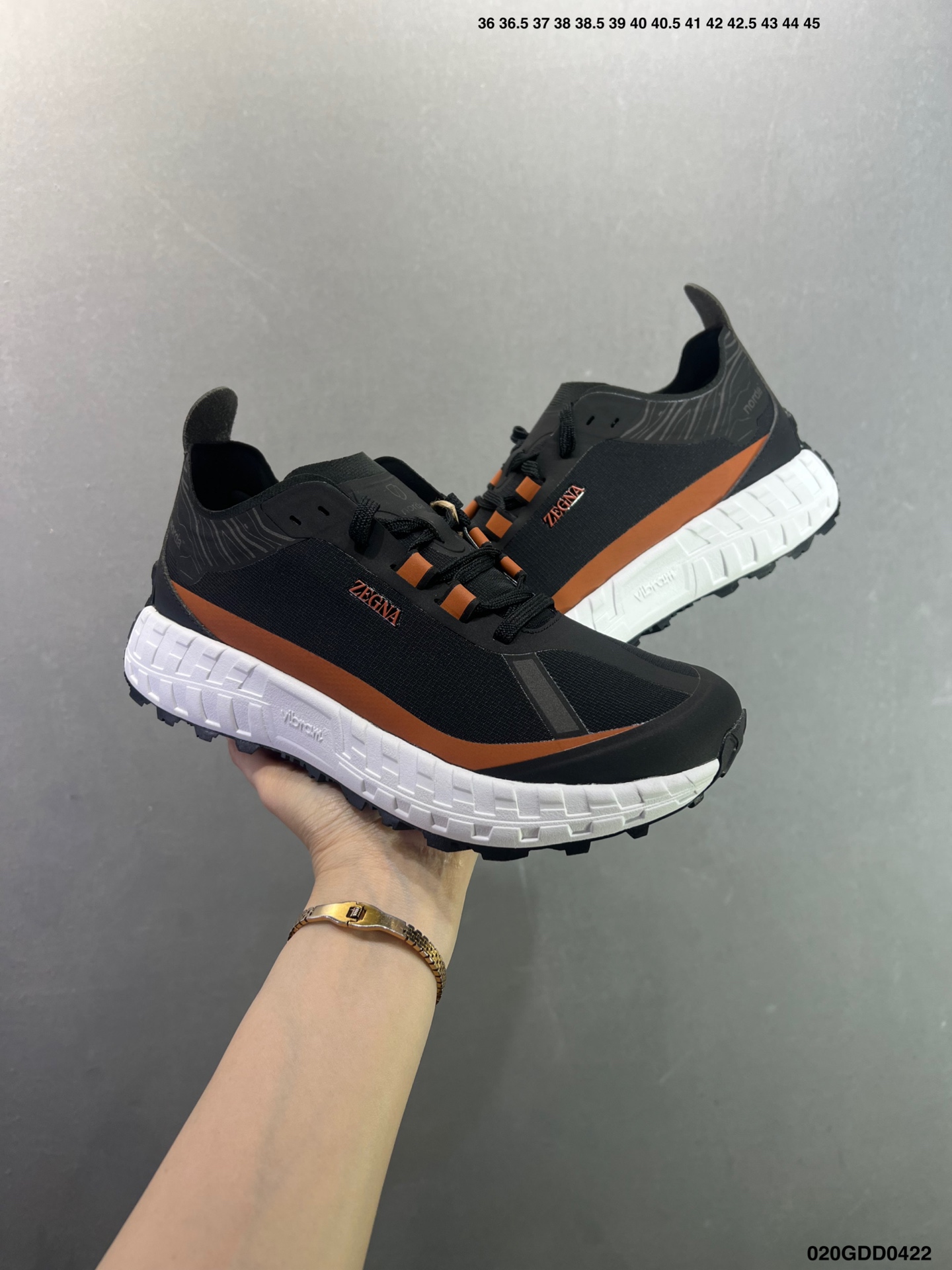250 ZEGNA x NORDA 001 厚底系带耐磨 低帮 户外 越野登山功能鞋 NORDA001-M-STLTHBLK-8