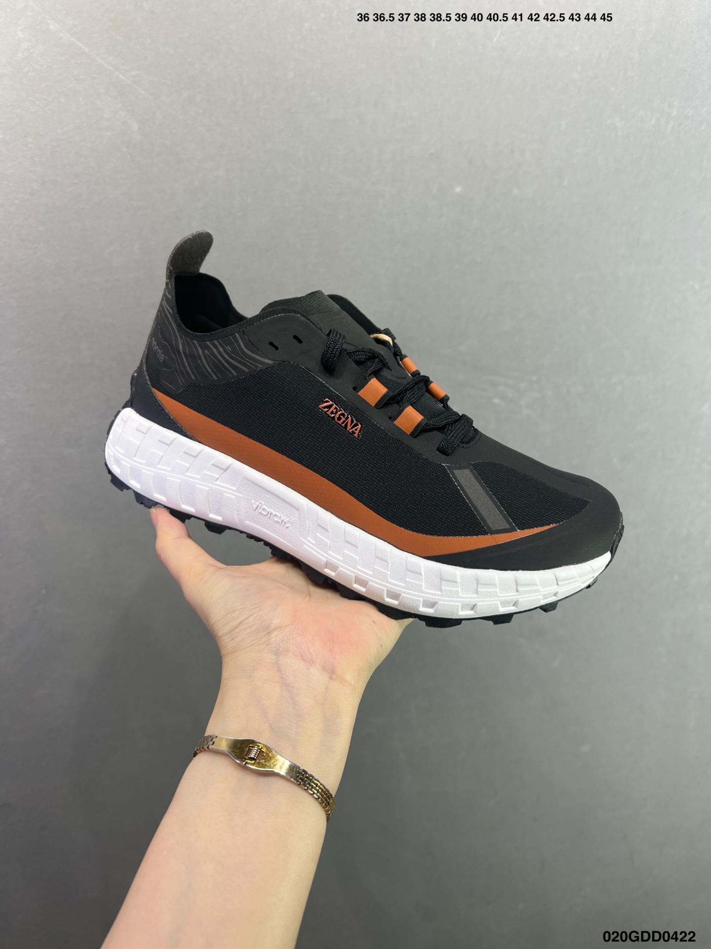 250 ZEGNA x NORDA 001 厚底系带耐磨 低帮 户外 越野登山功能鞋 NORDA001-M-STLTHBLK-8