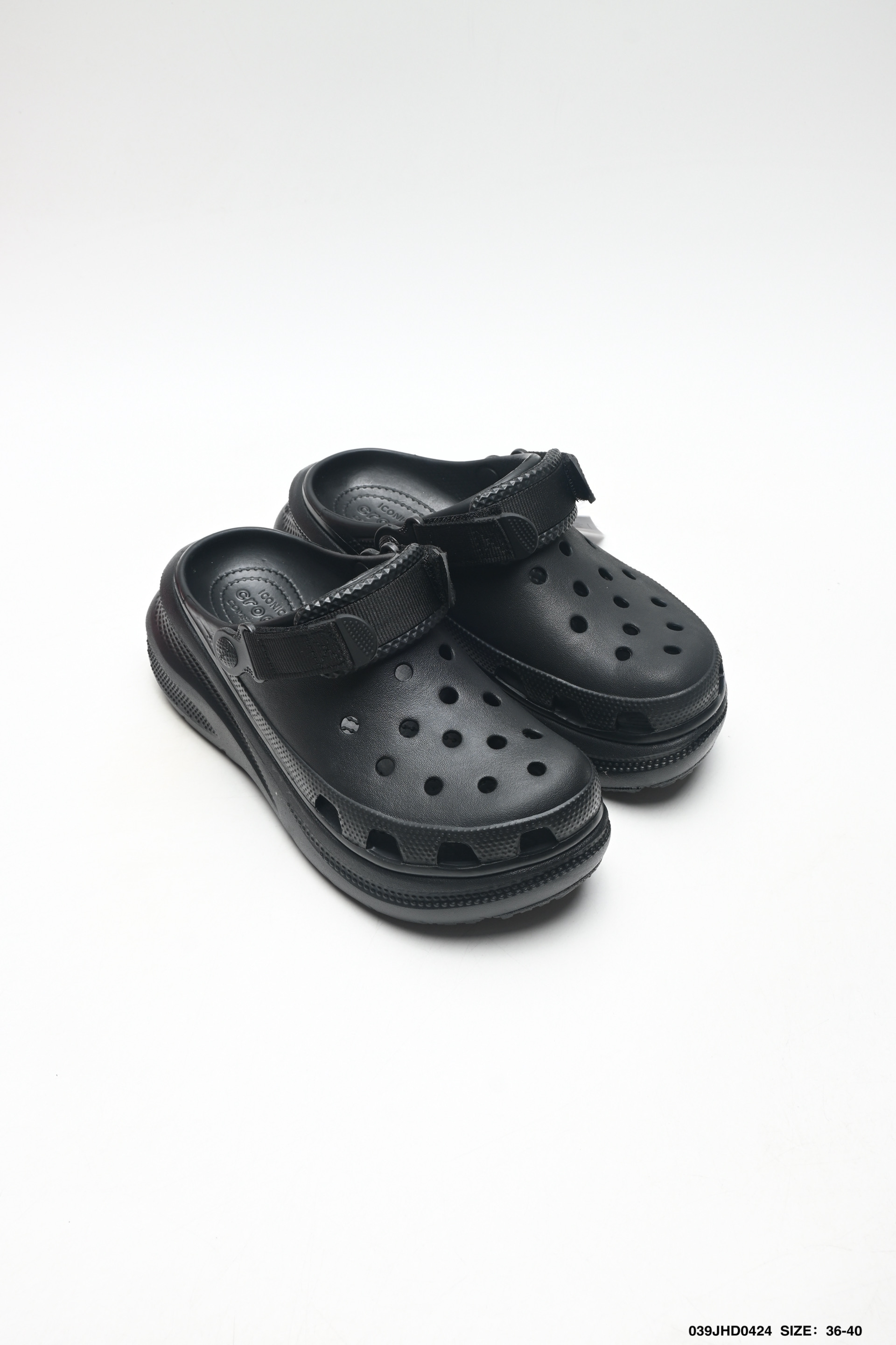 Crocs卡骆驰 简约圆头 防磨防滑包头拖鞋