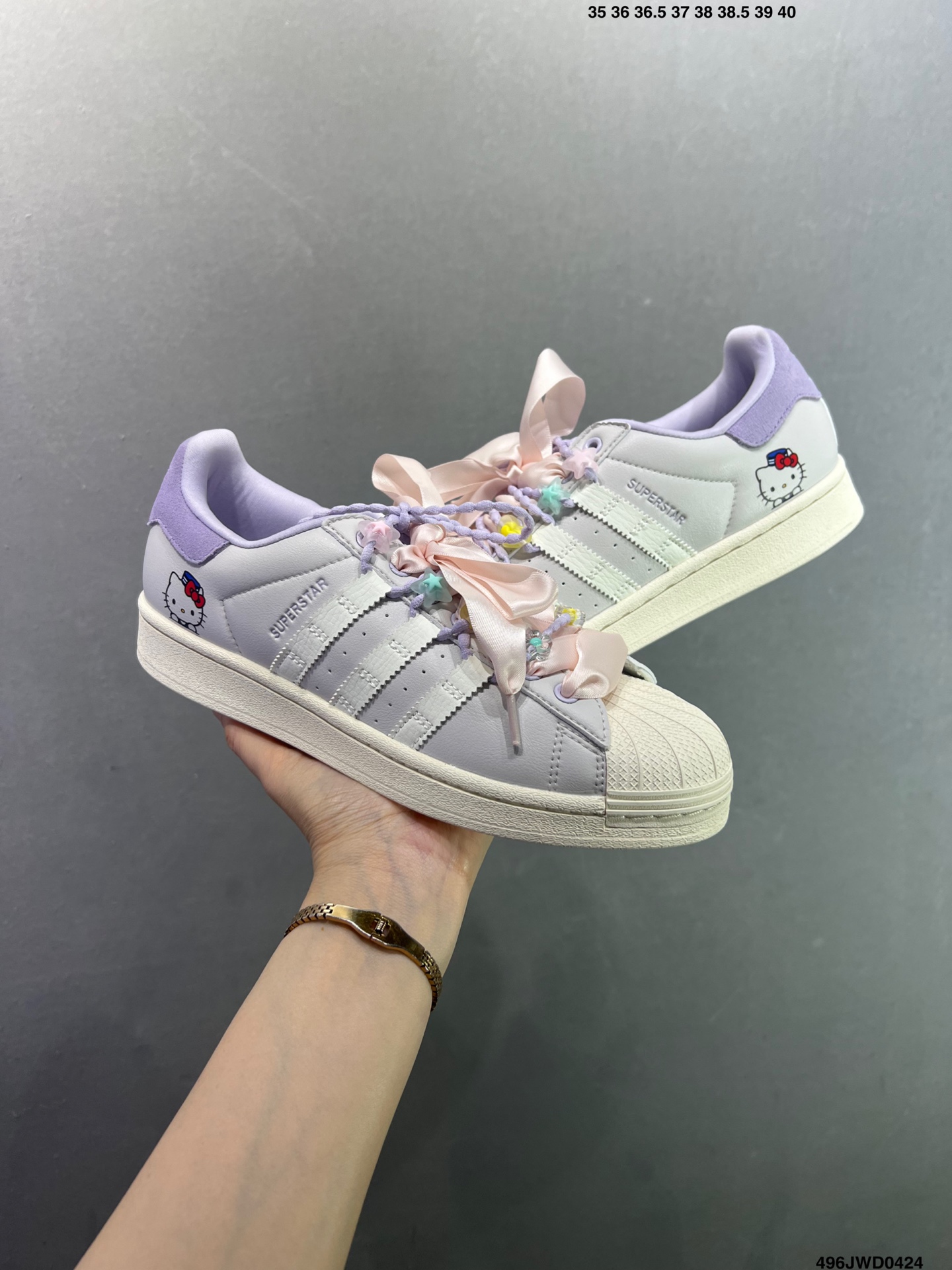阿迪达斯/三叶草Adidas Originals Superstar J”Grey Purple“经典贝壳头系列低帮百搭休闲运动板鞋“淡紫白” IF1804