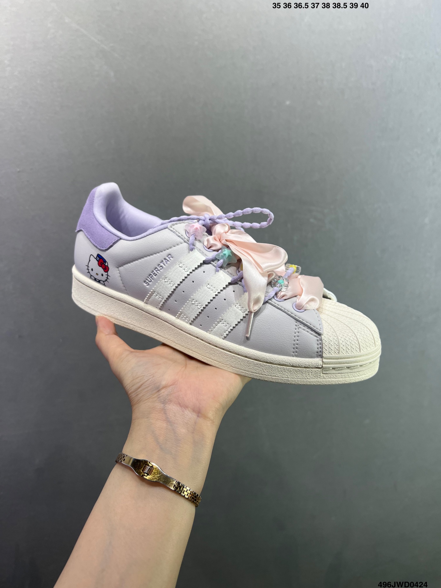 阿迪达斯/三叶草Adidas Originals Superstar J”Grey Purple“经典贝壳头系列低帮百搭休闲运动板鞋“淡紫白” IF1804