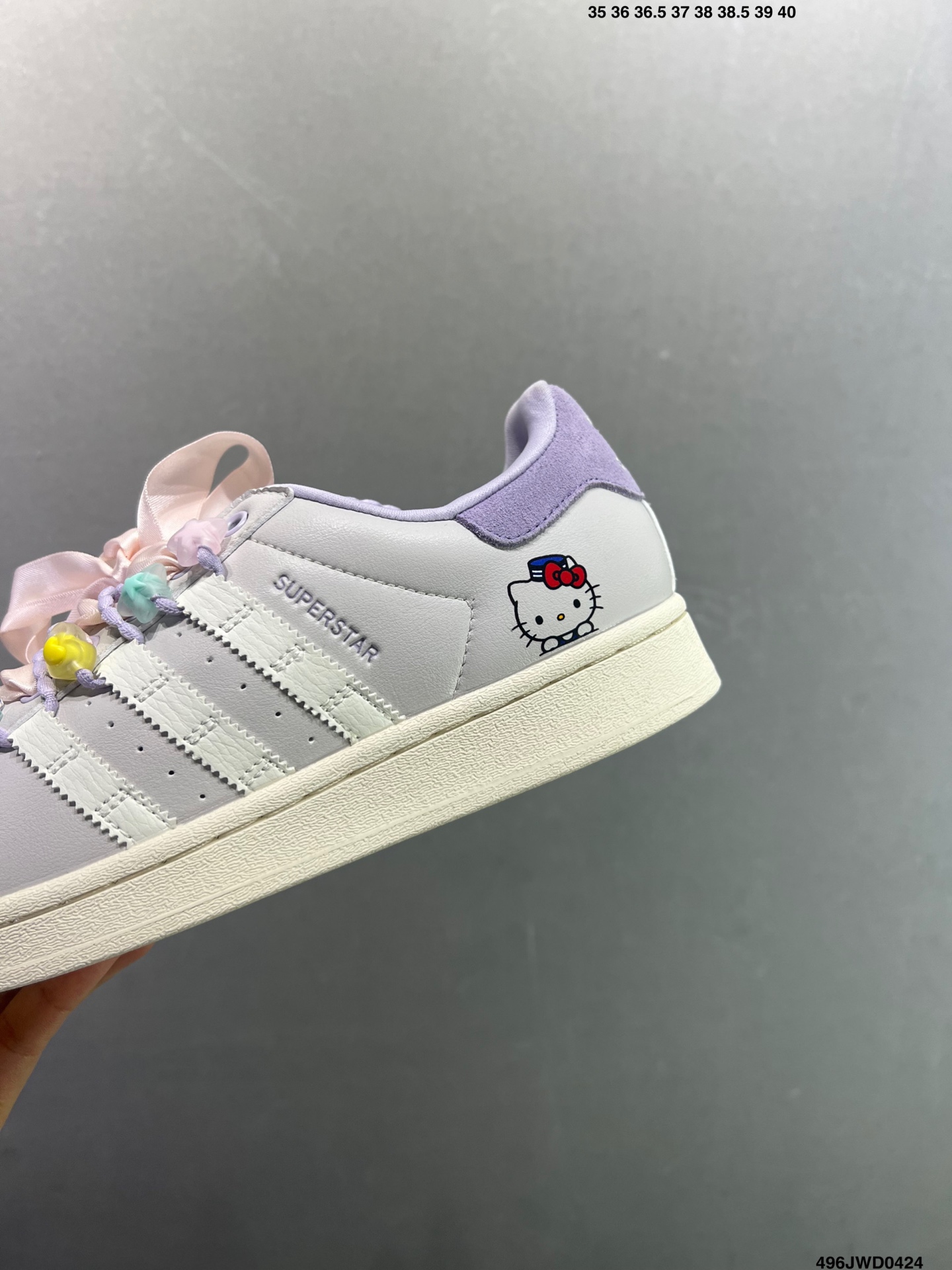 阿迪达斯/三叶草Adidas Originals Superstar J”Grey Purple“经典贝壳头系列低帮百搭休闲运动板鞋“淡紫白” IF1804